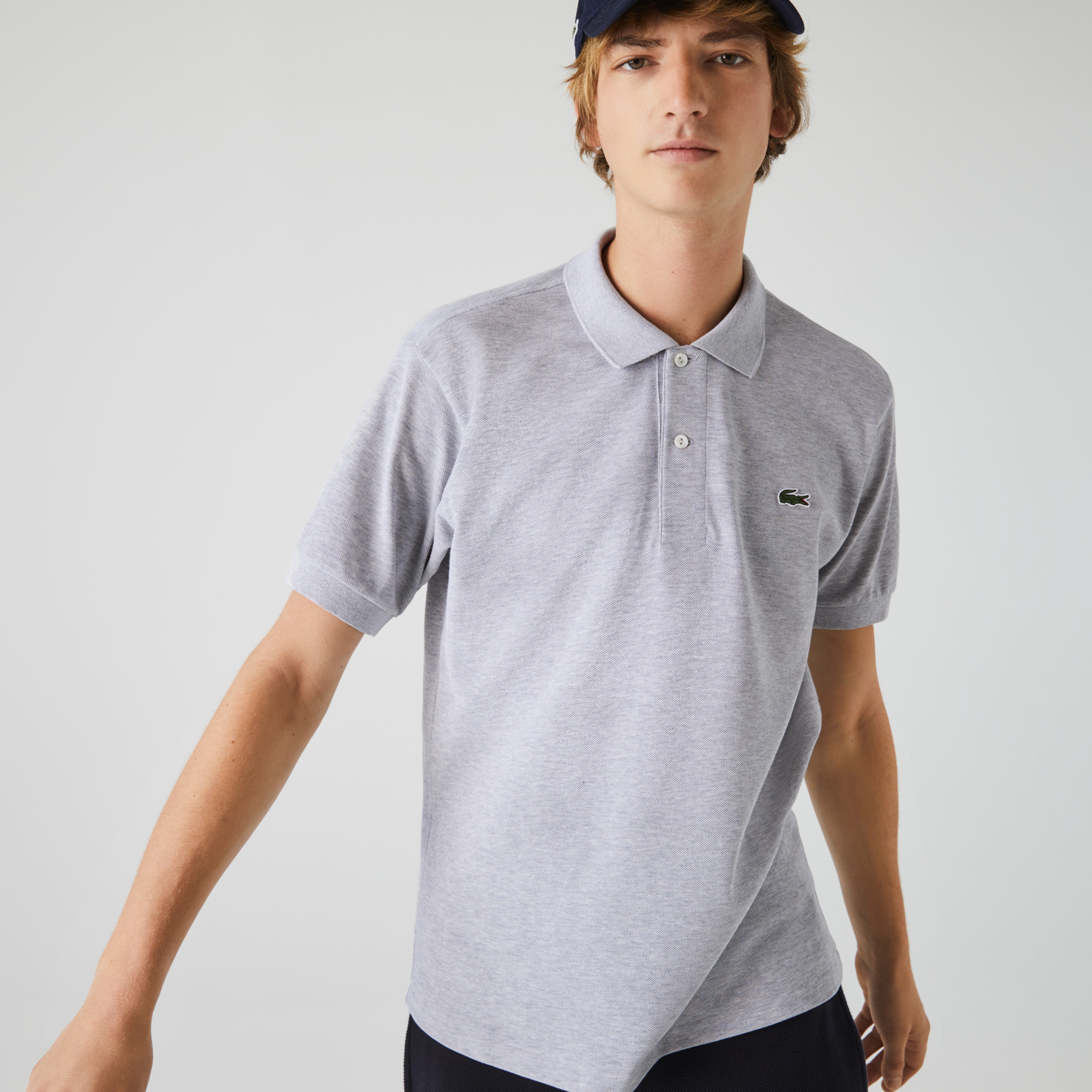Lacoste Erkek Slim Fit Marl L.12.12 Açık Gri Polo