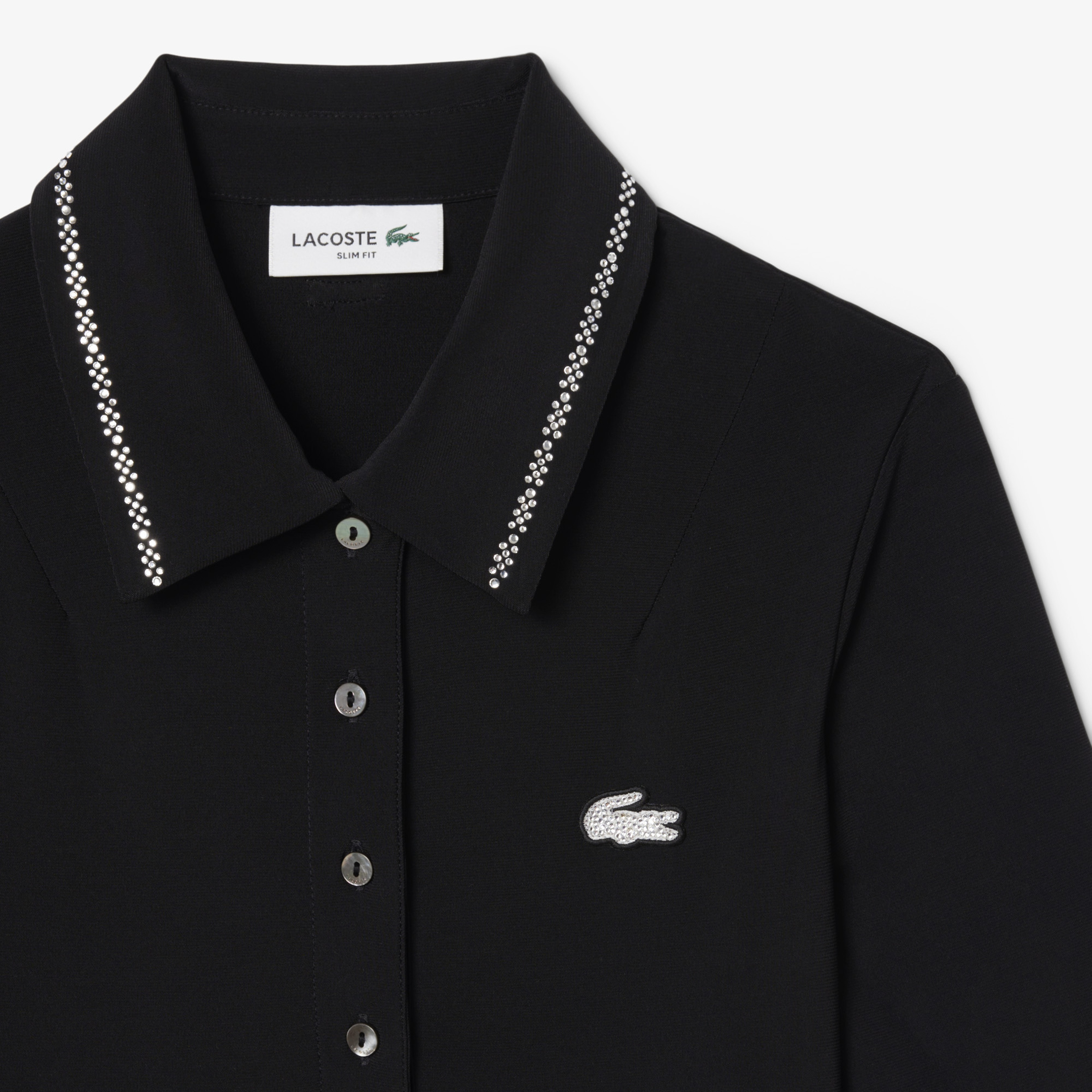 Kadın Slim Fit Kısa Kollu Polo Yaka Siyah Elbise