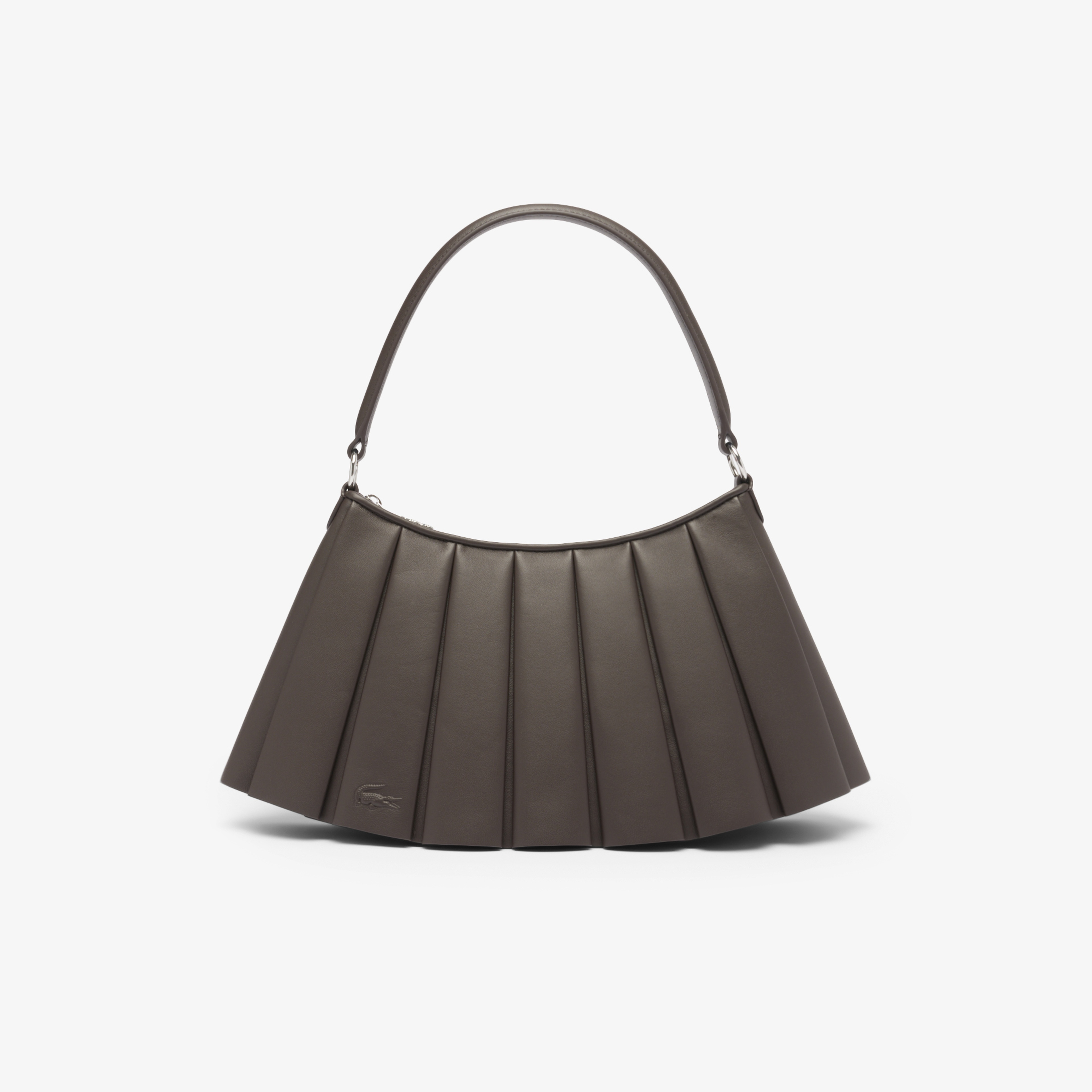 Lacoste Medium Lenglen Kadın Deri Koyu Kahverengi Omuz Çantası