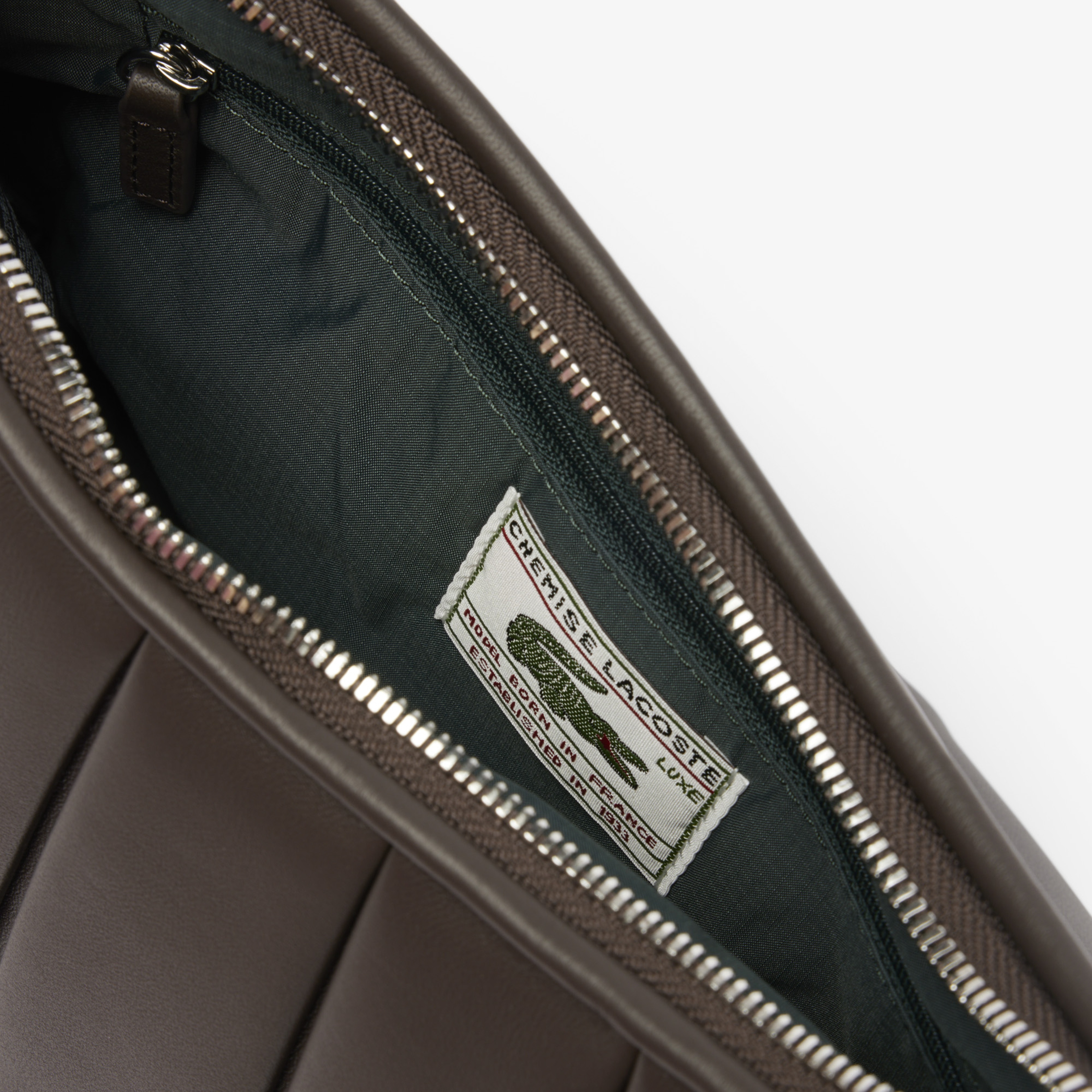 Lacoste Medium Lenglen Kadın Deri Koyu Kahverengi Omuz Çantası