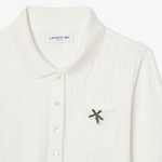 Lacoste L.12.D Kadın Slim Fit  Organik Pamuk Beyaz Polo