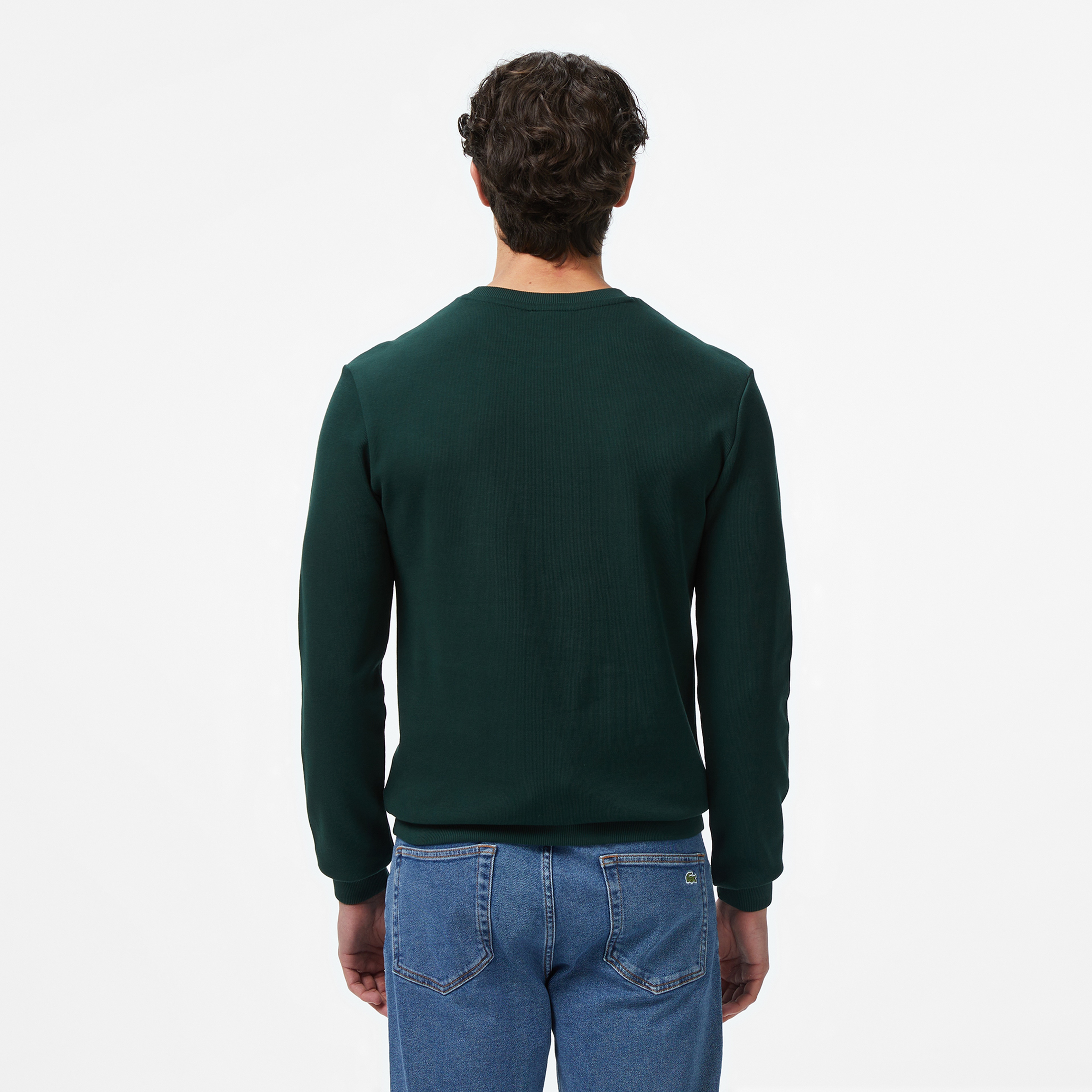 Lacoste Regular Fit Uzun Kollu Bisiklet Yaka Erkek Koyu Yeşil T-Shirt