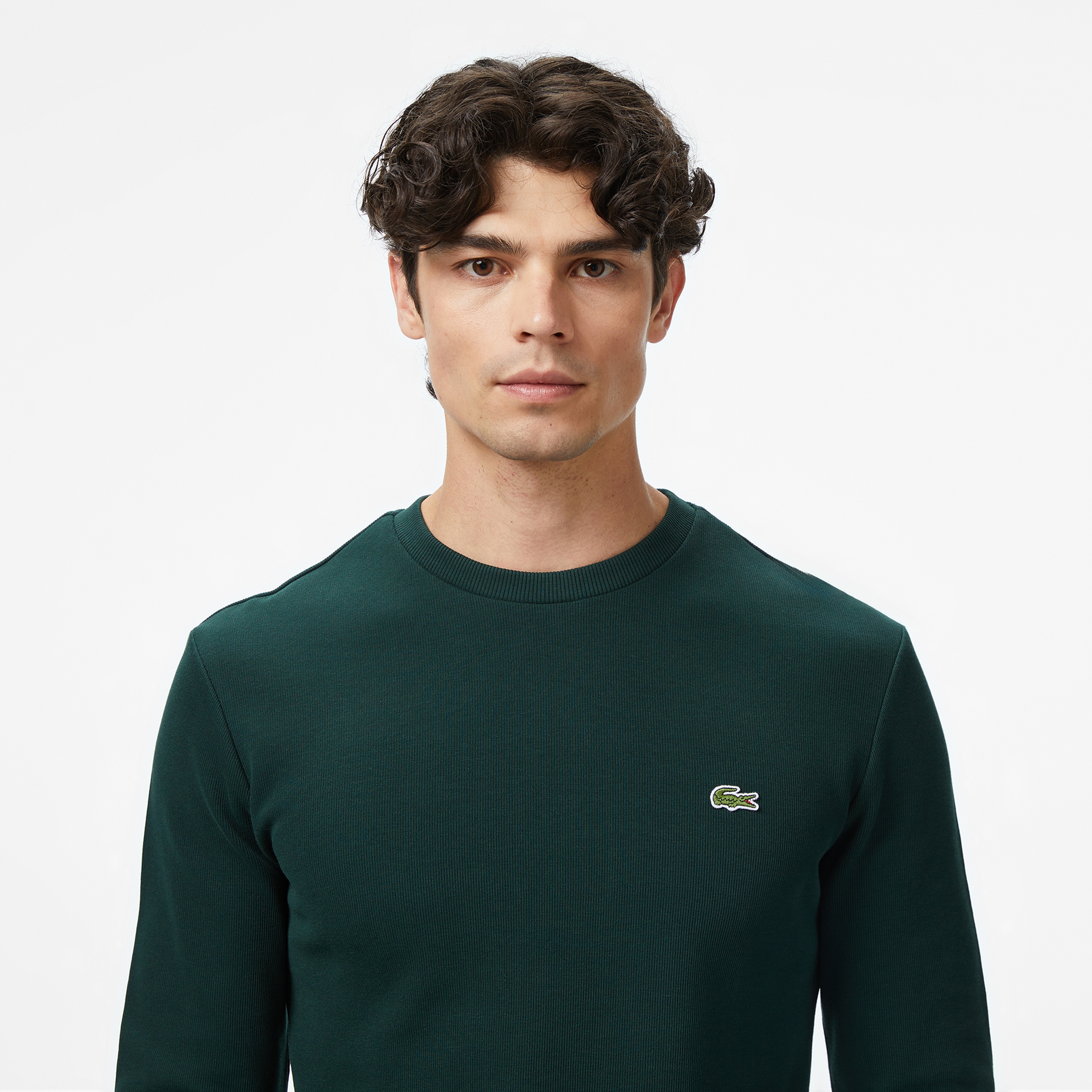Lacoste Regular Fit Uzun Kollu Bisiklet Yaka Erkek Koyu Yeşil T-Shirt