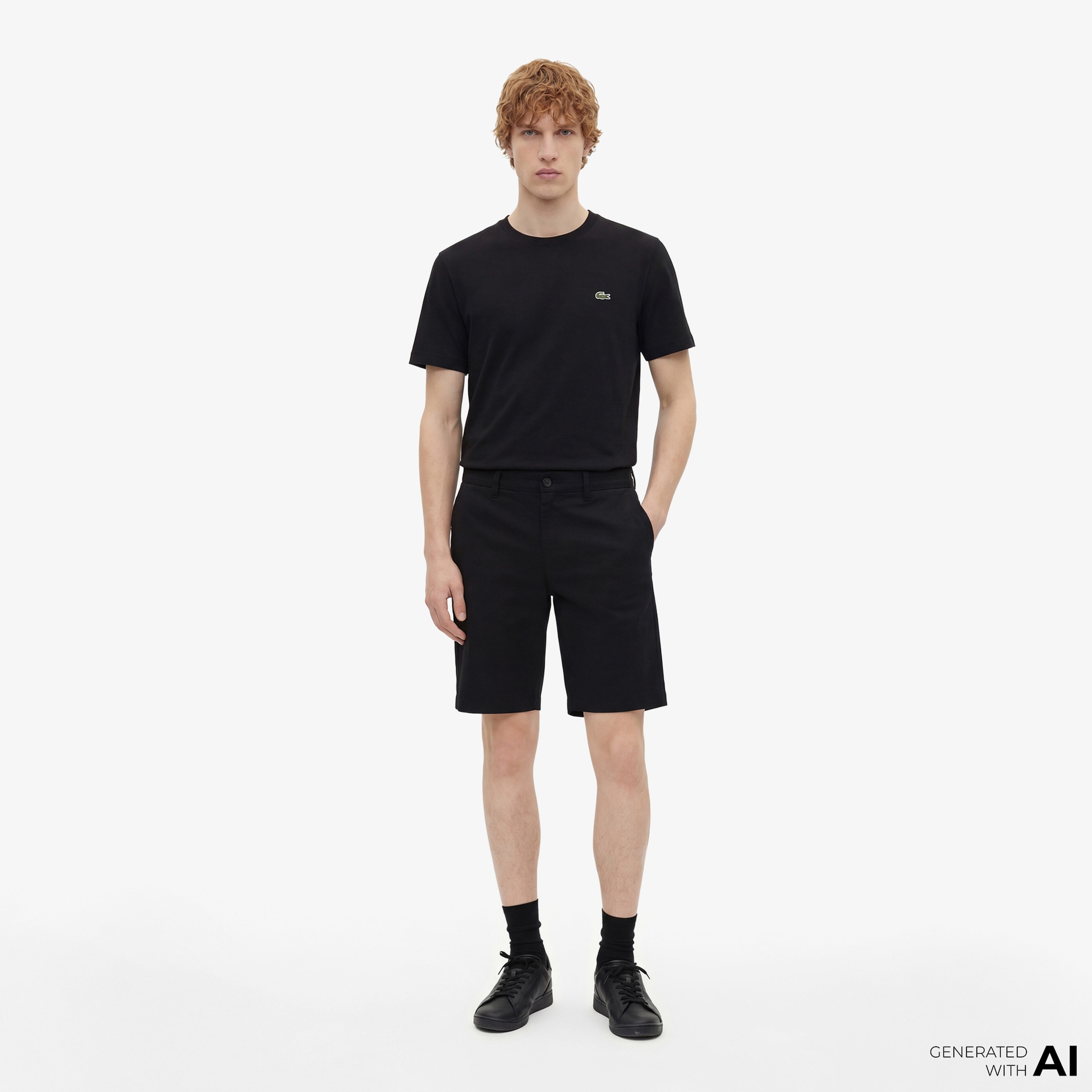 Lacoste Tennis Heritage Multi Print Erkek Siyah T-Shirt