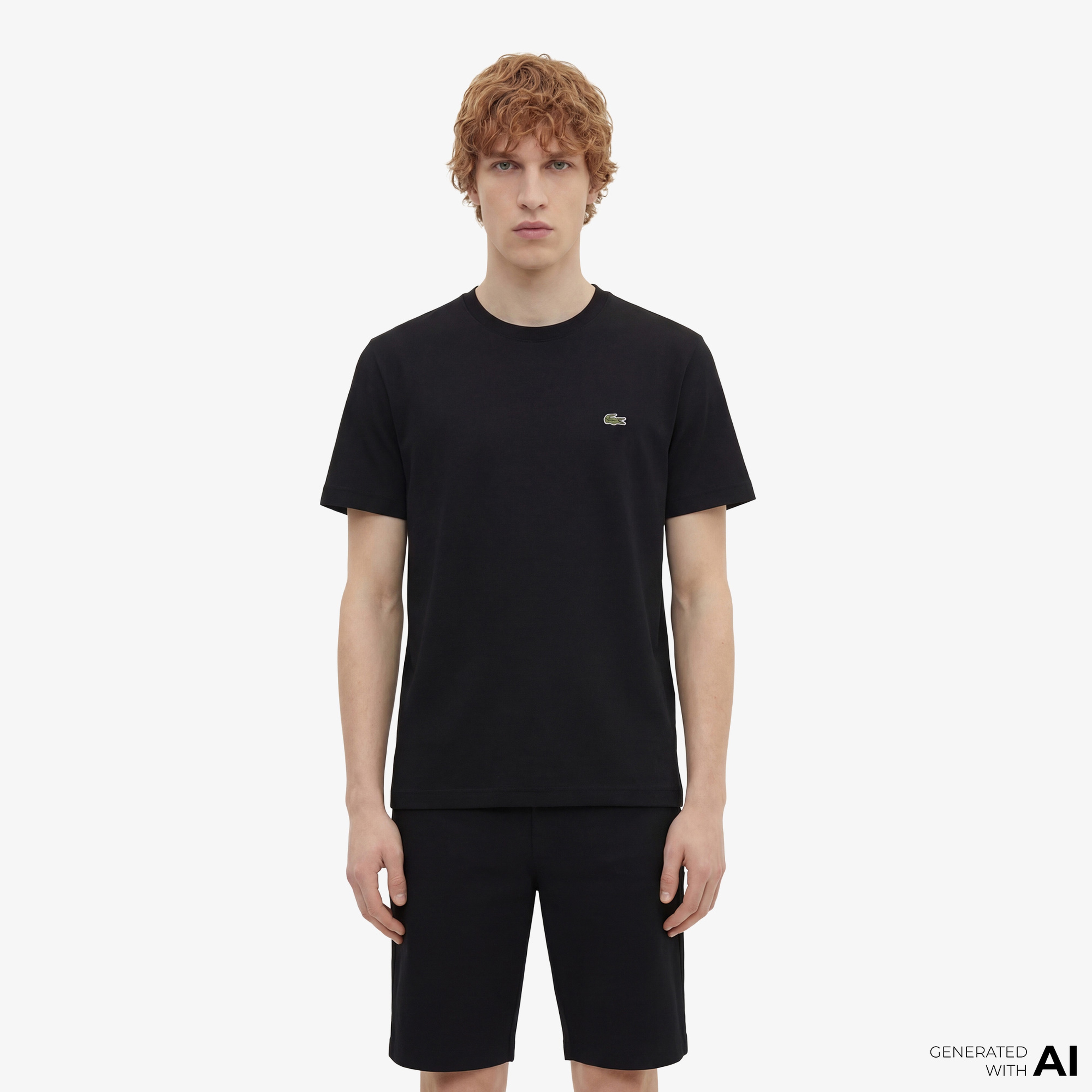 Lacoste Tennis Heritage Multi Print Erkek Siyah T-Shirt