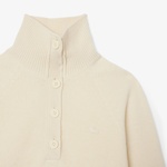 Lacoste Kadın Classic Fit Dik Yaka Krem Kazak