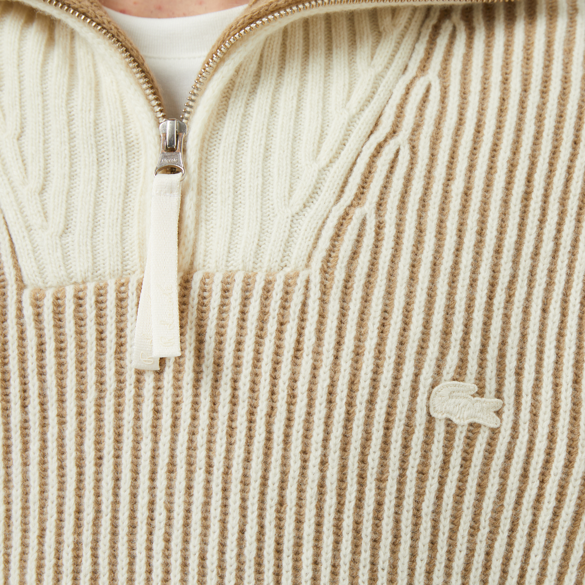 Erkek Classic Fit Polo Yaka Krem Kazak