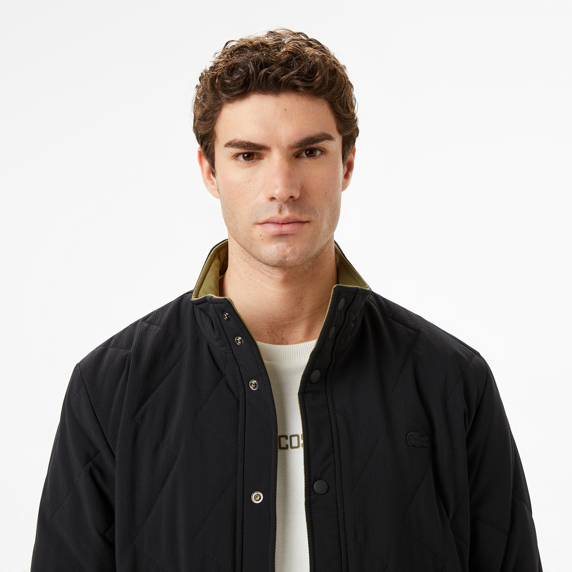 Lacoste Erkek Dik Yaka Çift Taraflı Haki Mont