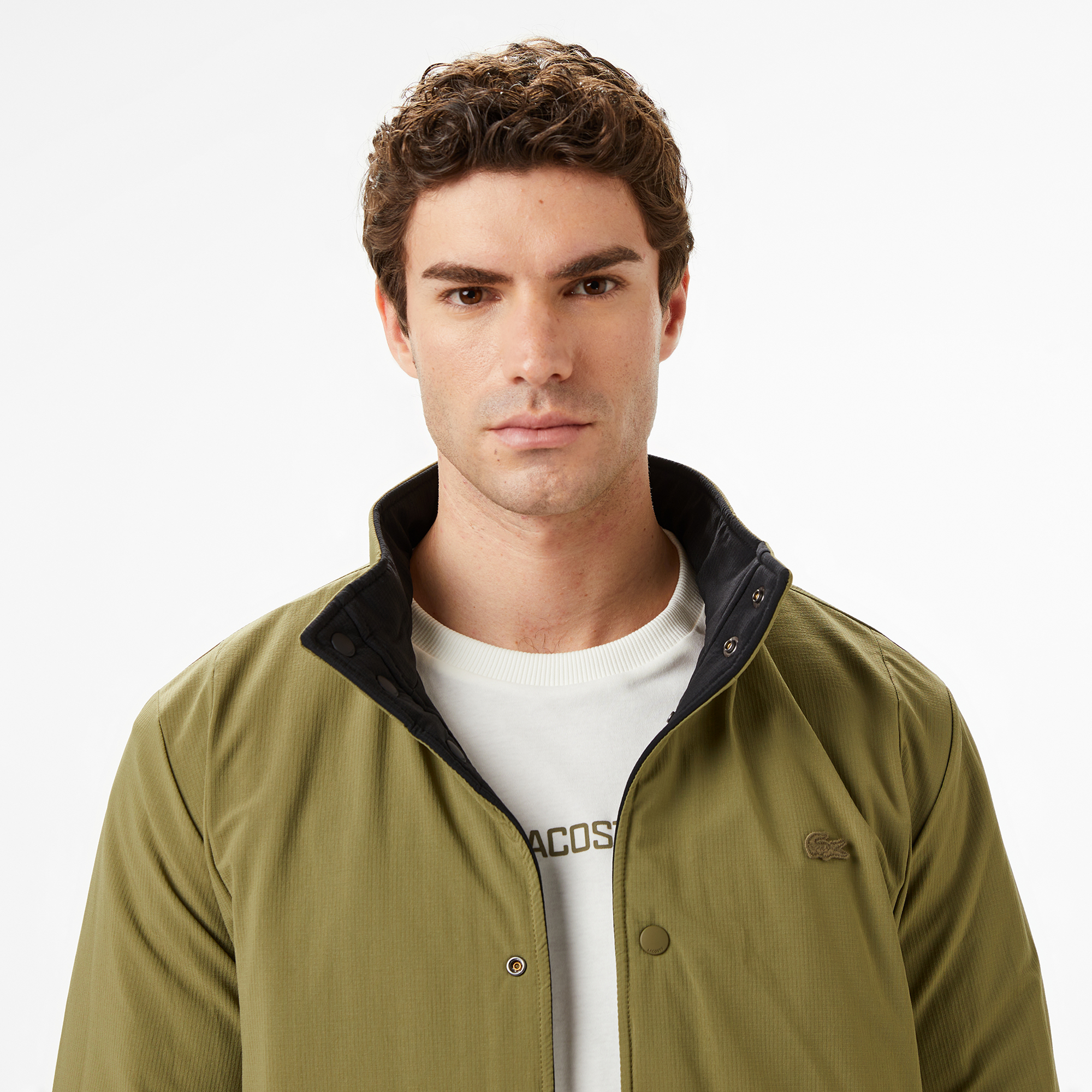 Lacoste Erkek Dik Yaka Çift Taraflı Haki Mont