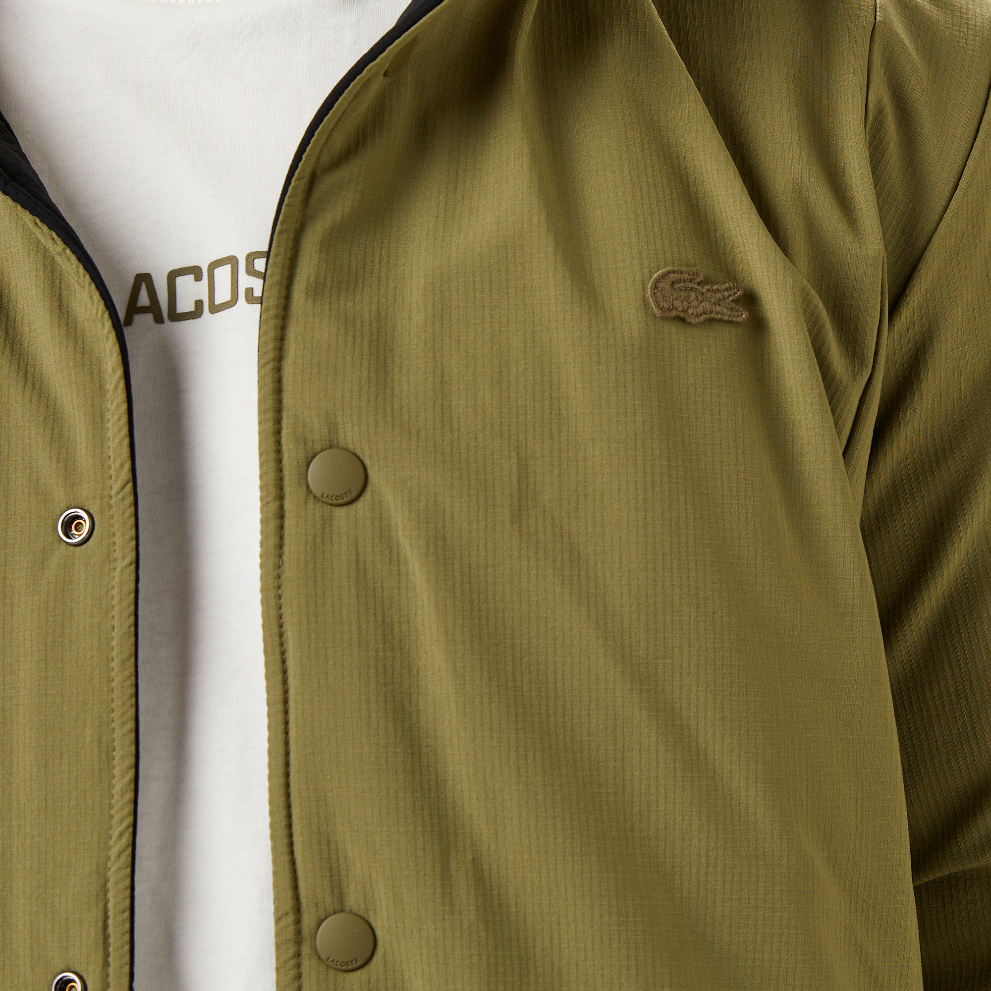 Lacoste Erkek Dik Yaka Çift Taraflı Haki Mont