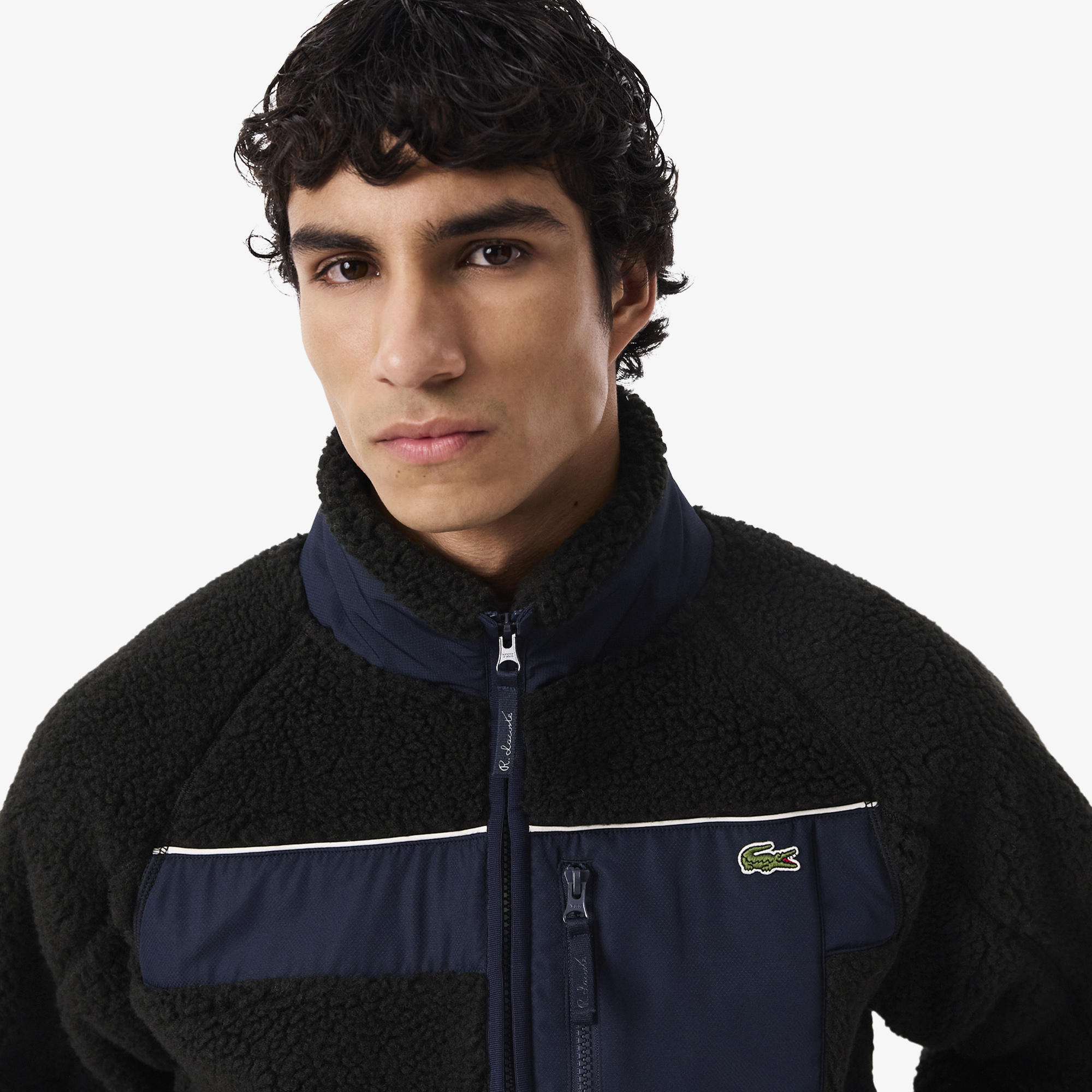 Lacoste Erkek Regular Fit Fermuarlı Renk Bloklu Siyah Mont