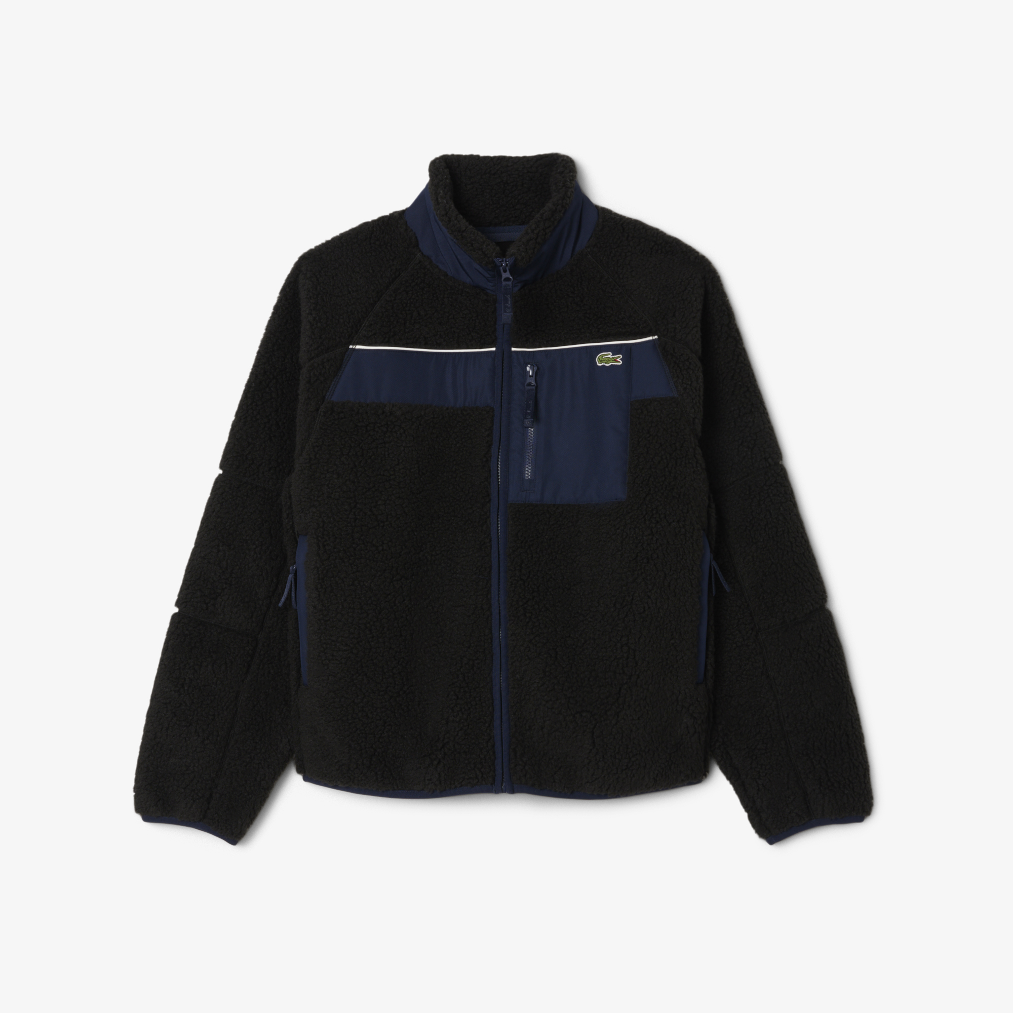 Lacoste Erkek Regular Fit Fermuarlı Renk Bloklu Siyah Mont