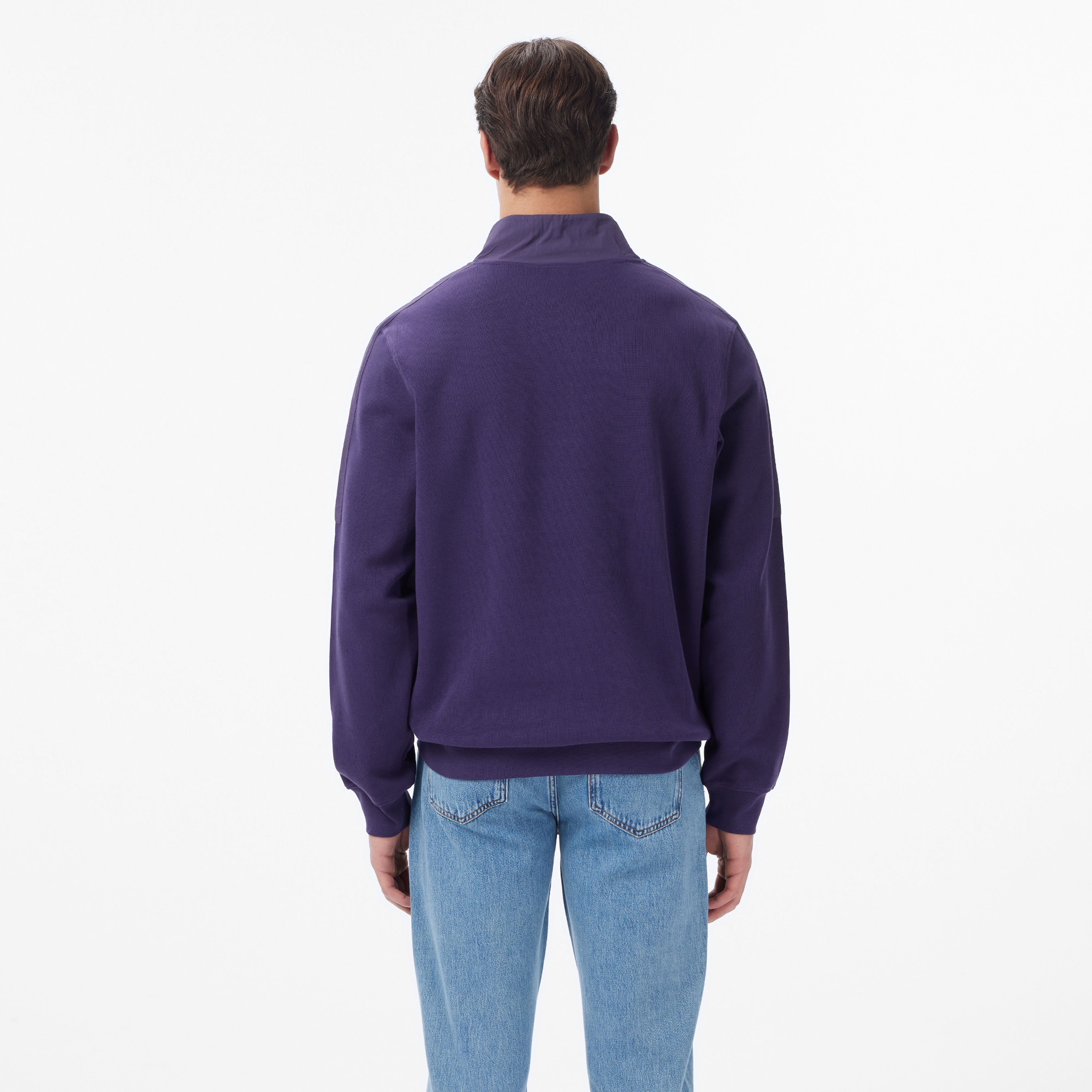 Lacoste Erkek Classic Fit Yarım Fermuarlı Mor Sweatshirt