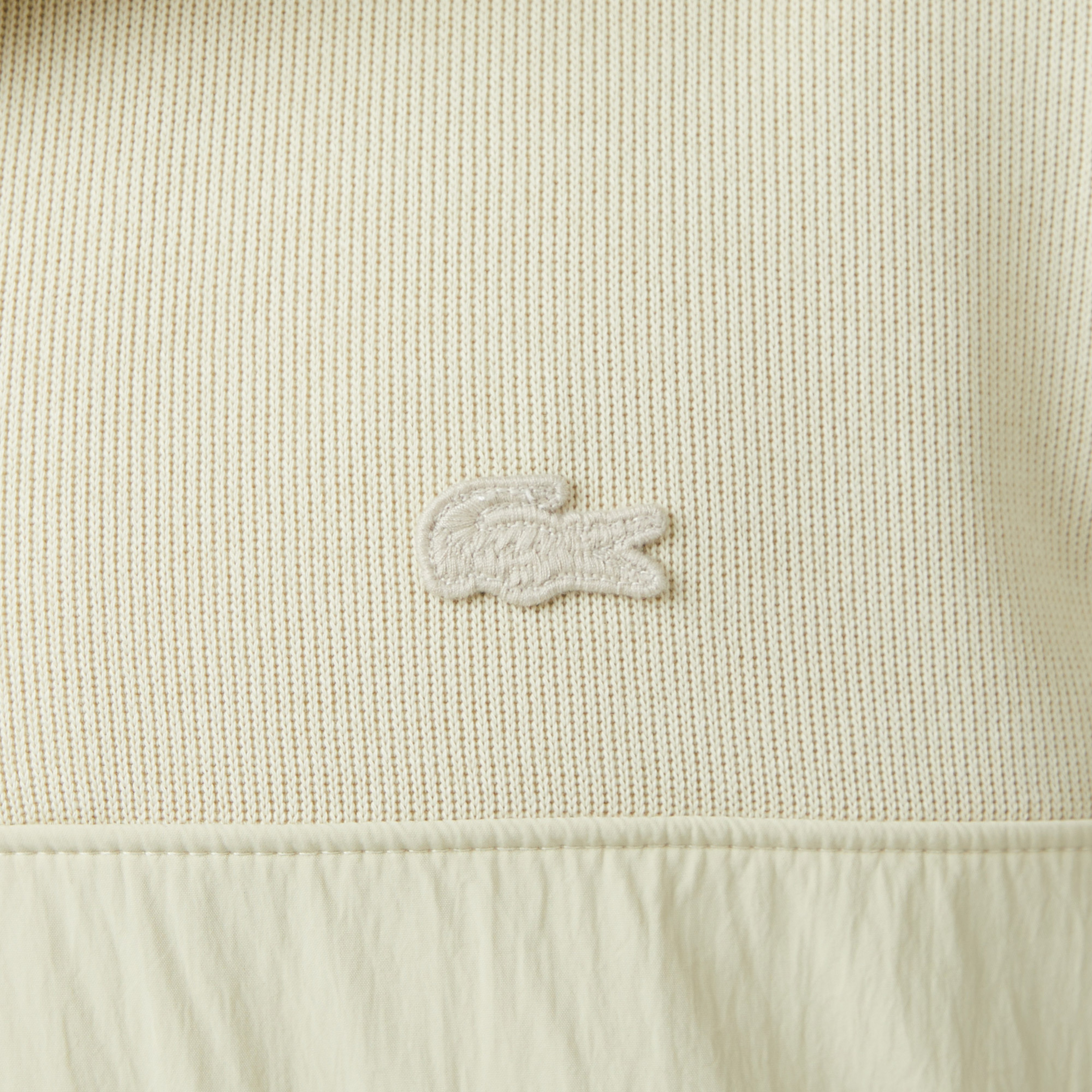 Lacoste Classic Fit Yarım Fermuarlı Desenli Erkek Bej Sweatshirt