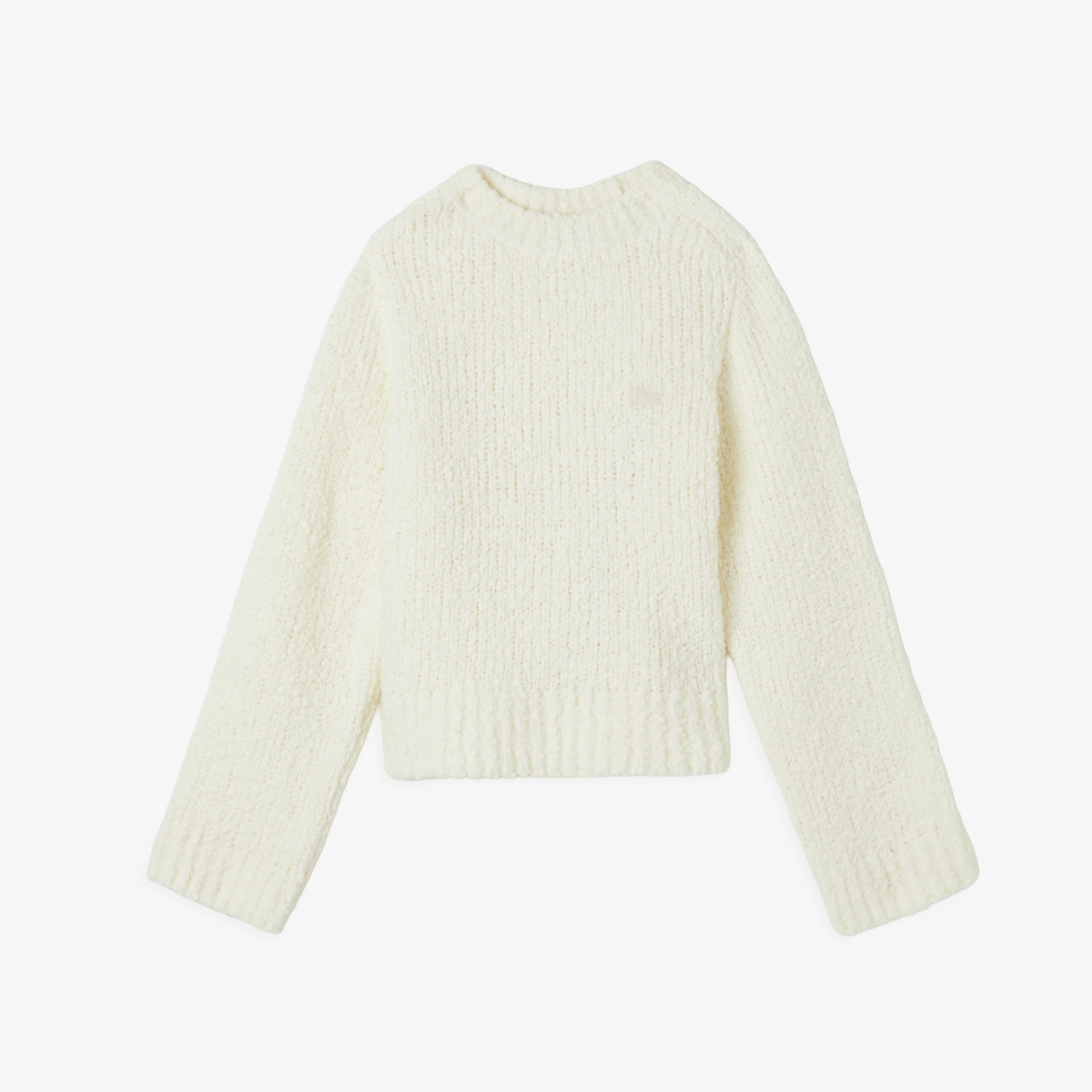 Kadın Classic Fit Bisiklet Yaka Yün Krem Kazak