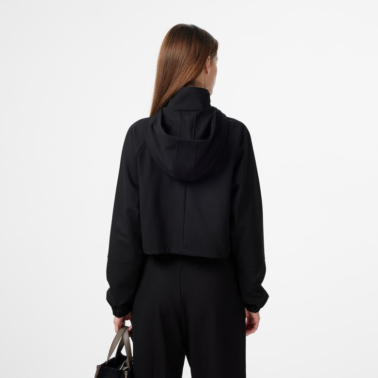 Lacoste Kadın Regular Fit Kapüşonlu Siyah Ceket