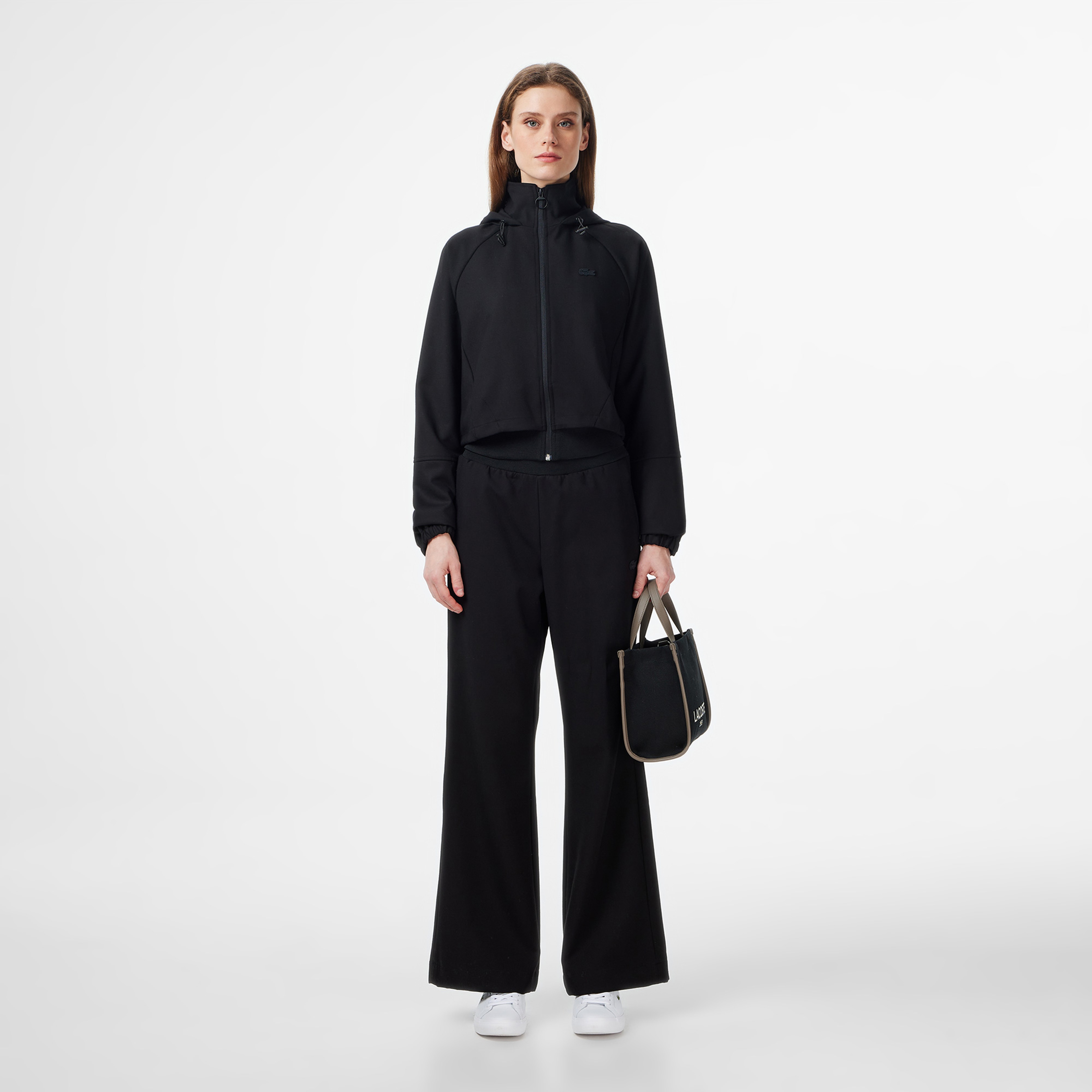 Lacoste Kadın Regular Fit Kapüşonlu Siyah Dış Gömlek