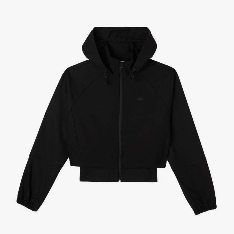 Lacoste Kadın Regular Fit Kapüşonlu Siyah Ceket