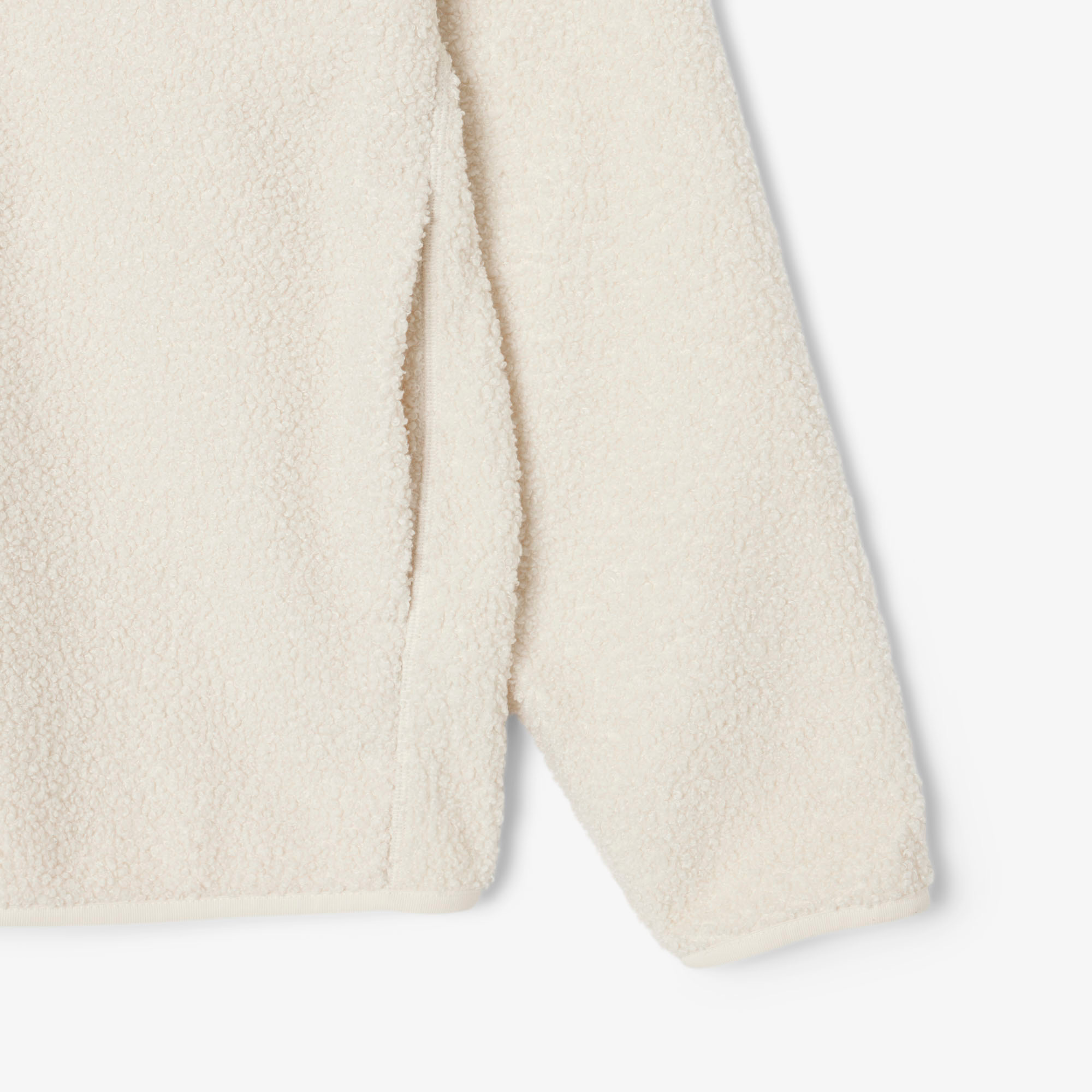 Erkek Loose Fit Yarım Fermuarlı Krem Sweatshirt