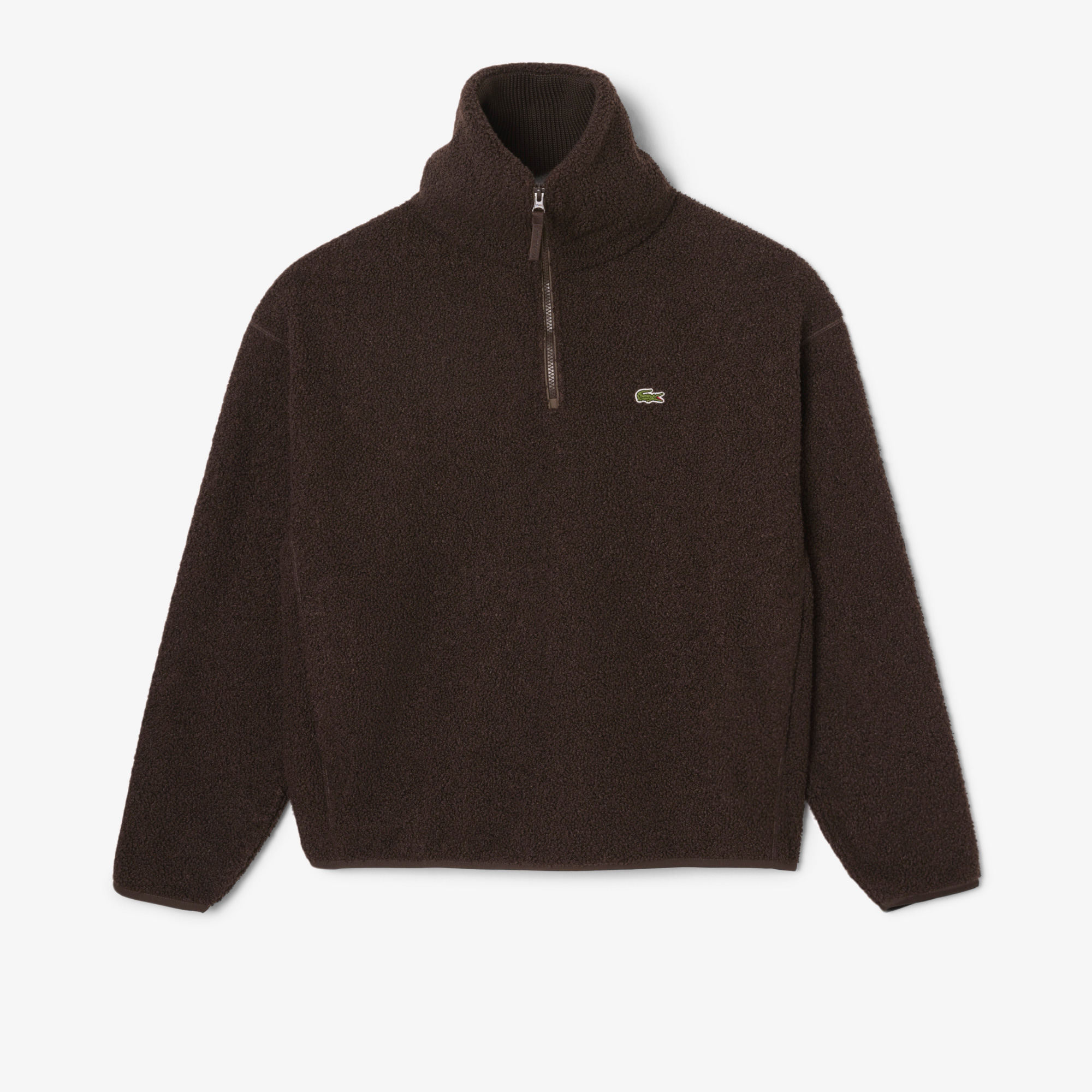 Lacoste Erkek Loose Fit Yarım Fermuarlı Kahverengi Sweatshirt