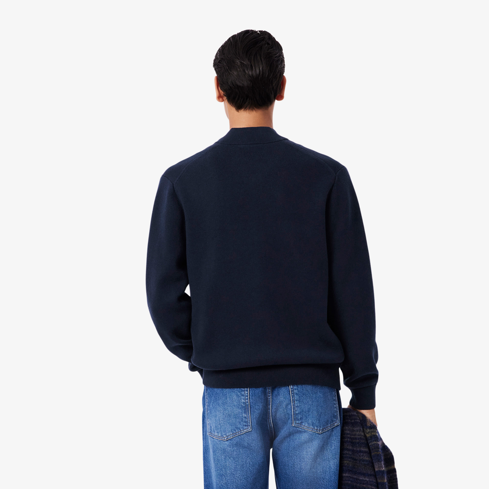 Erkek Classic Fit Fermuarlı Lacivert Hırka