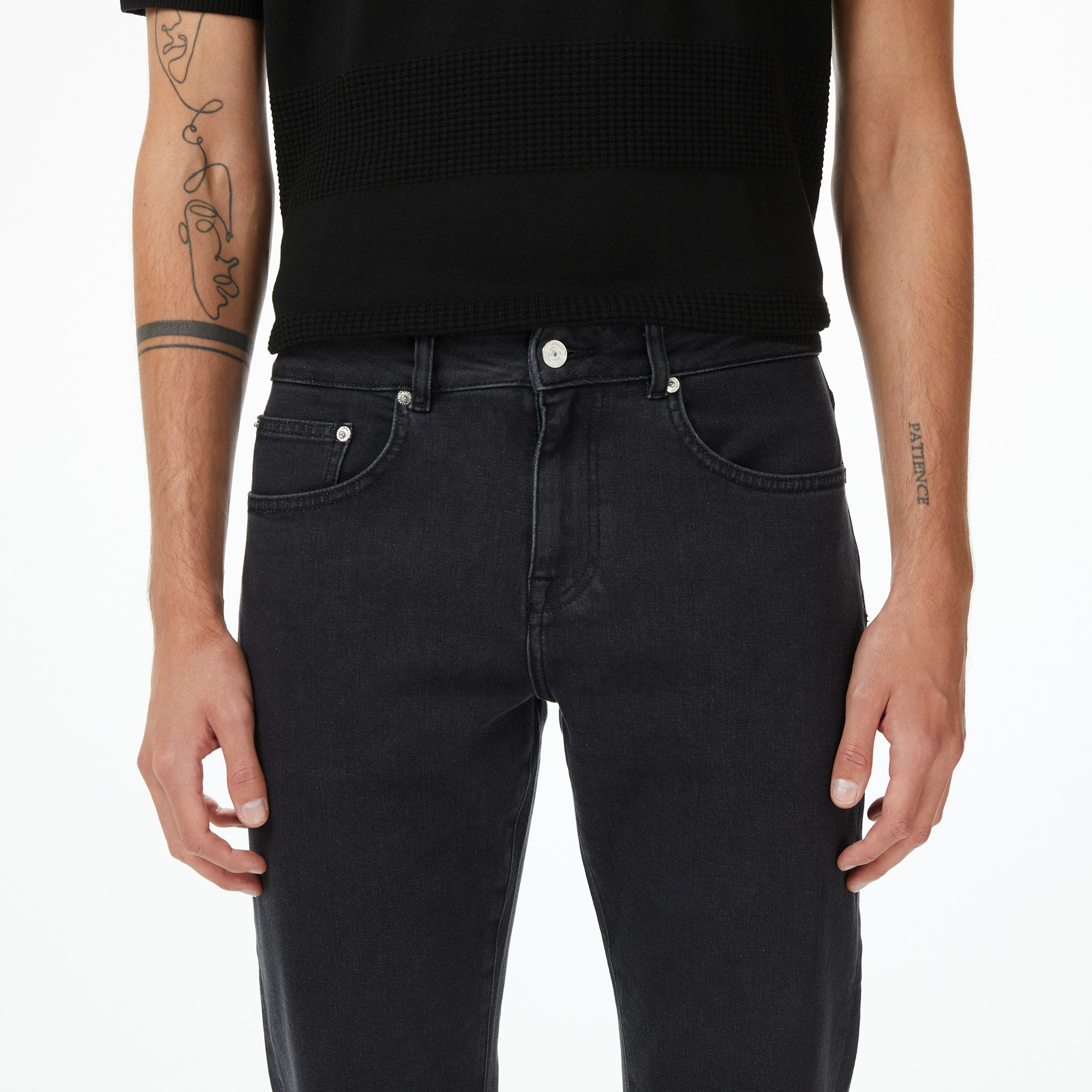 Erkek Regular Fit Siyah Jean Pantolon