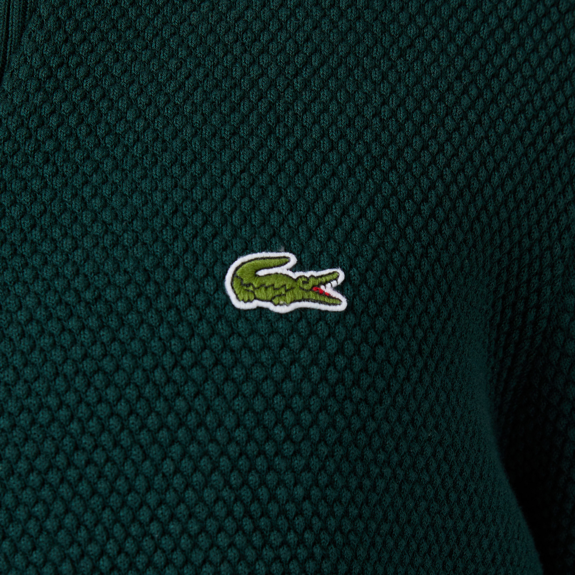 Erkek Classic Fit Yarım Fermuarlı Yeşil Kazak