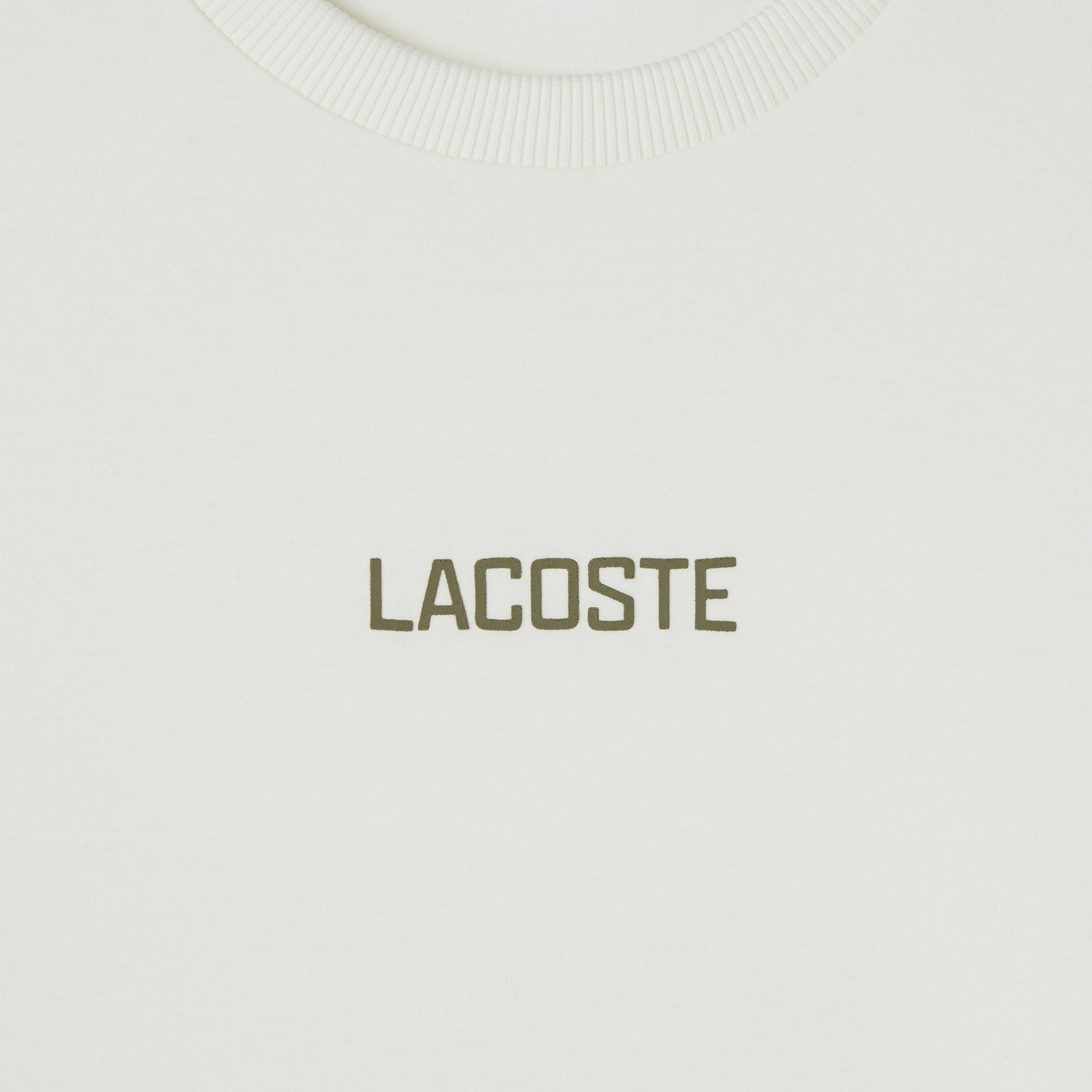 Lacoste Erkek Loose Fit Bisiklet Yaka Baskılı Beyaz T-Shirt