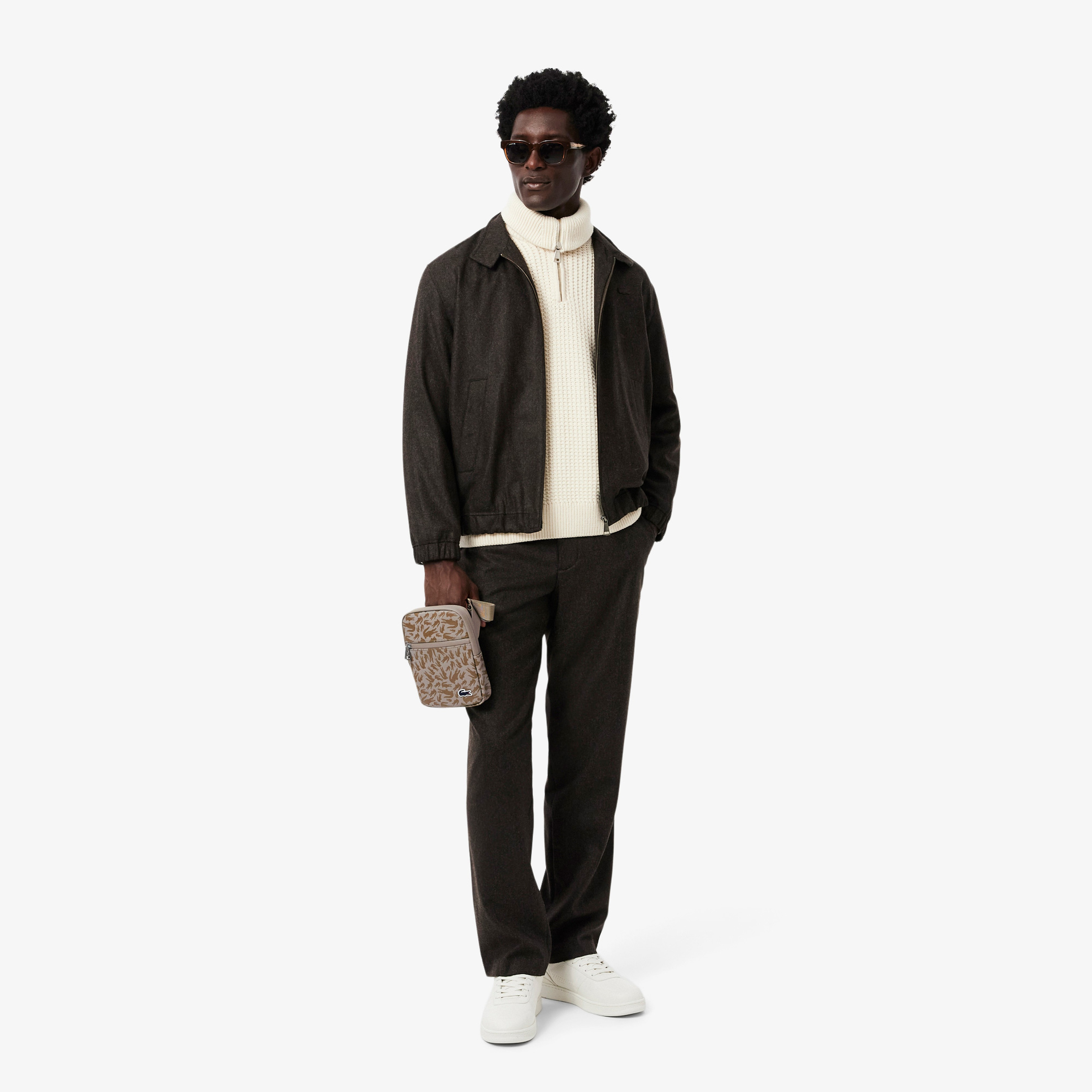 Lacoste Erkek Monogram Bej Postacı Çantası