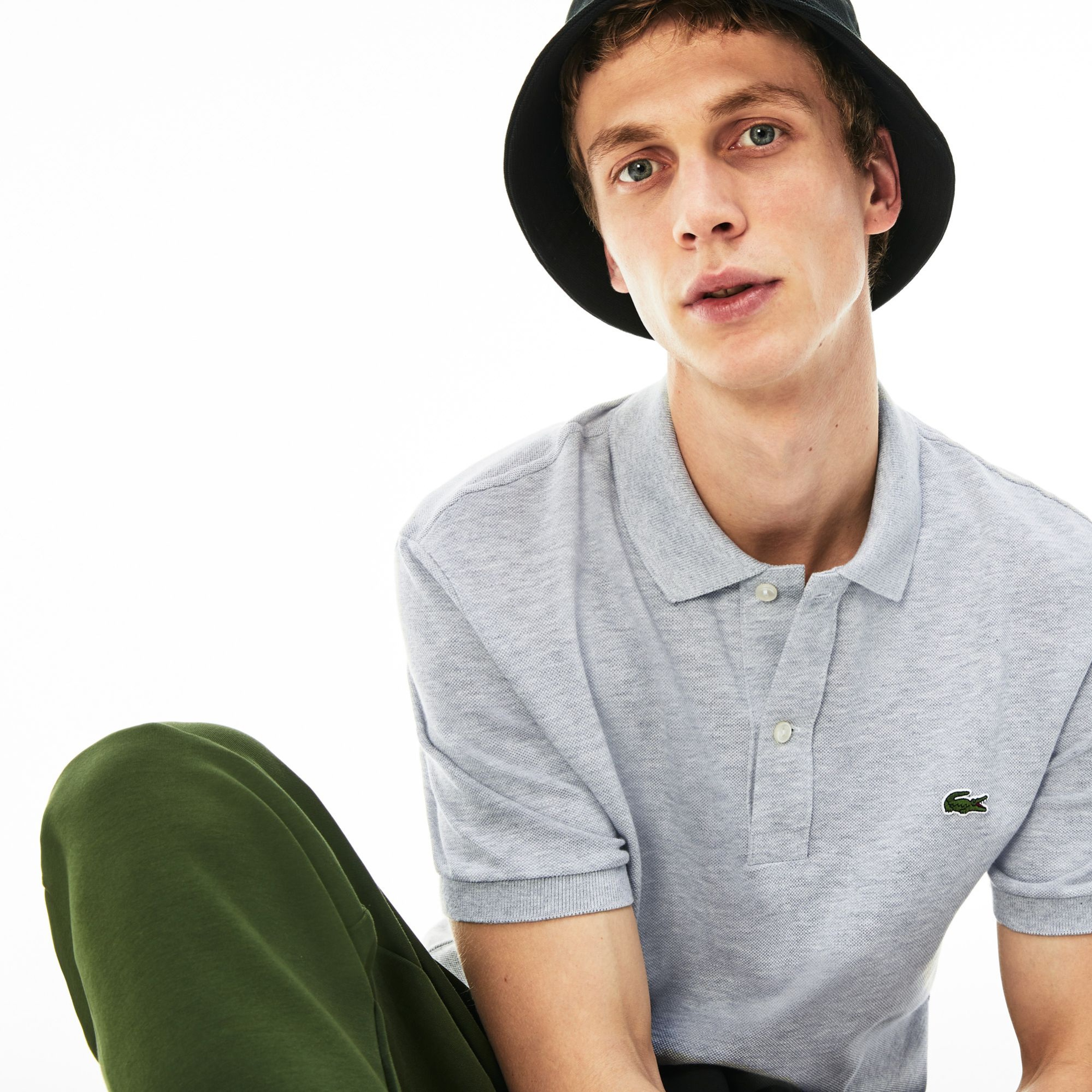 Erkek Slim Fit L.12.12 Gri Polo