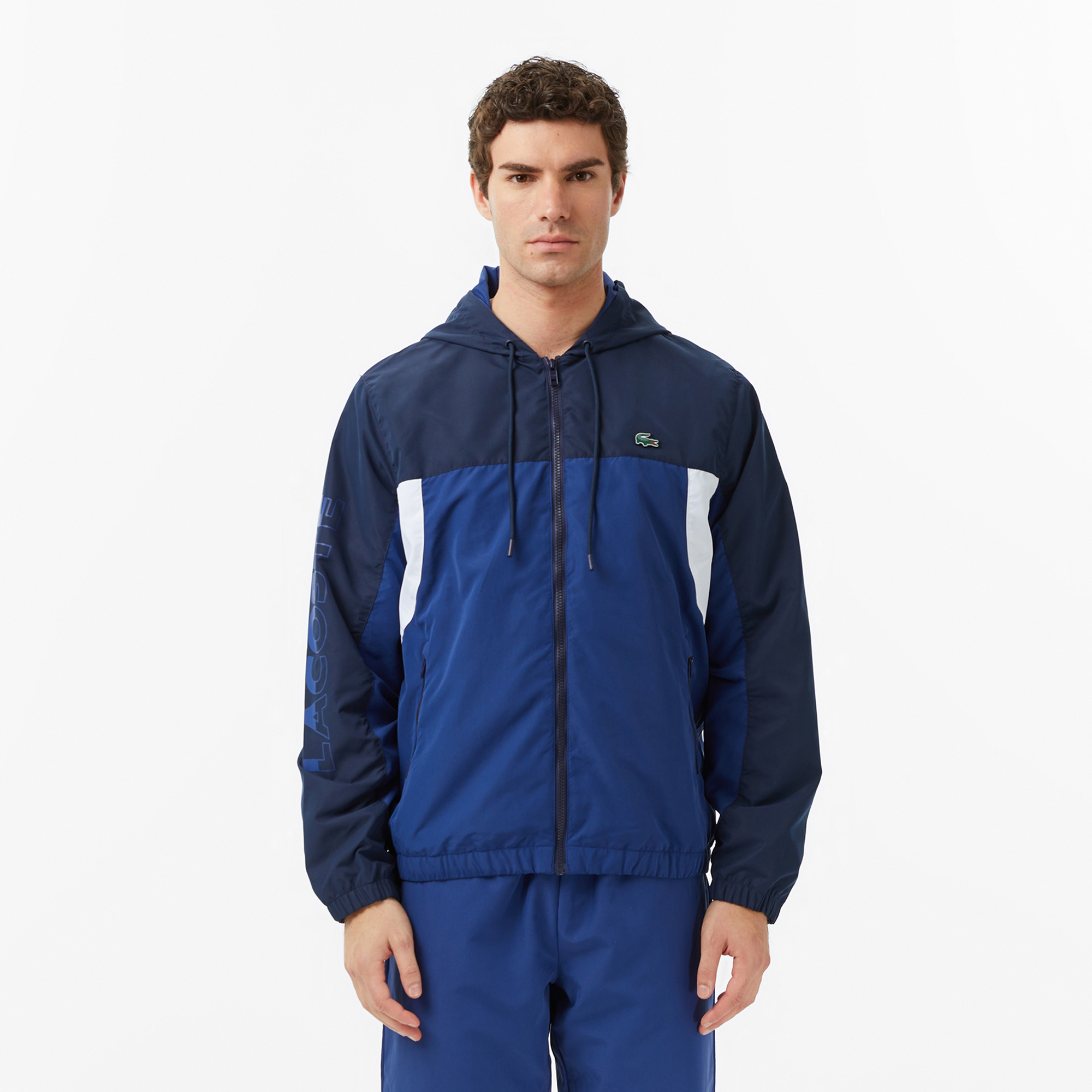 Lacoste Erkek Regular Fit Fermuarlı Renk Bloklu Lacivert Eşofman Takımı