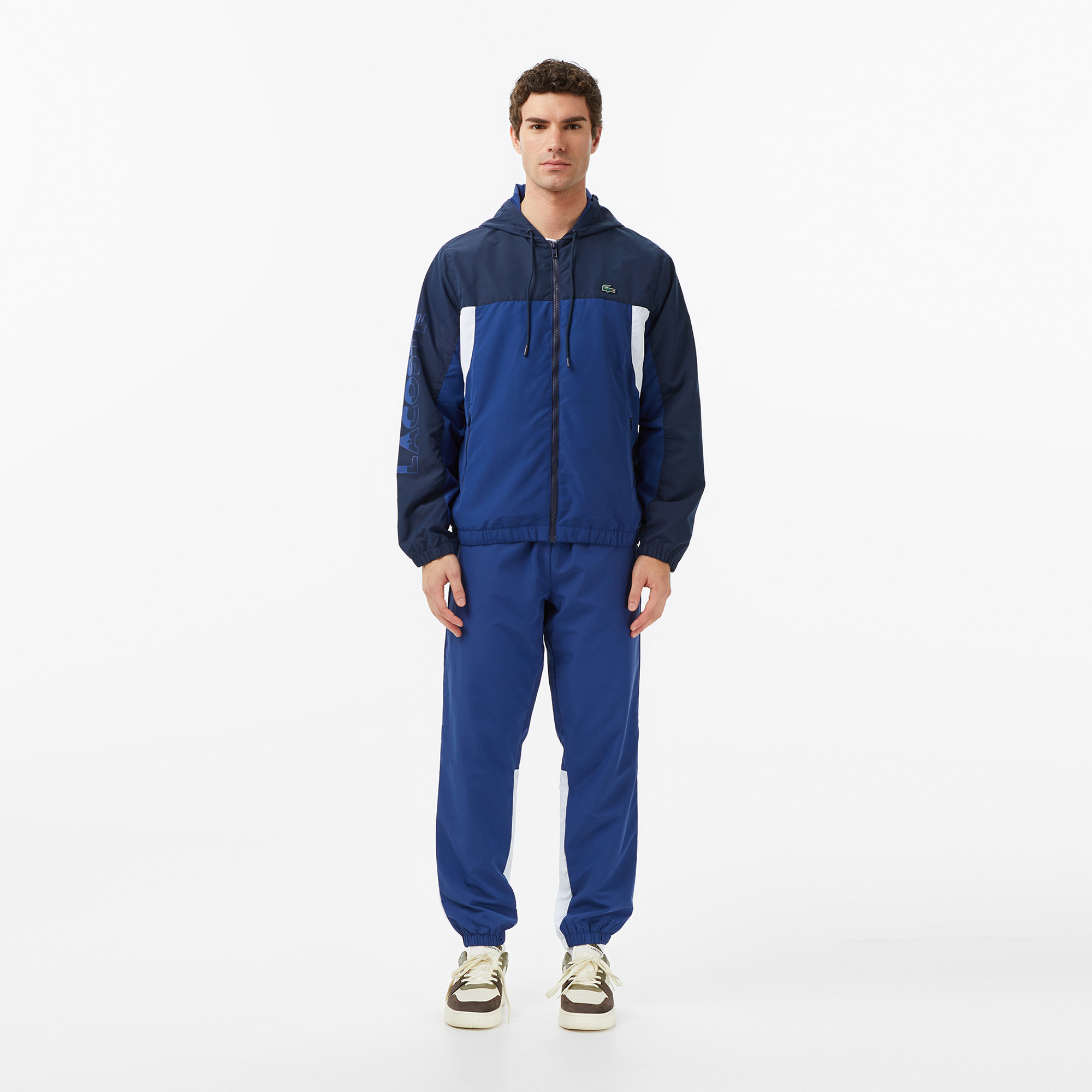 Lacoste Erkek Regular Fit Fermuarlı Renk Bloklu Lacivert Eşofman Takımı