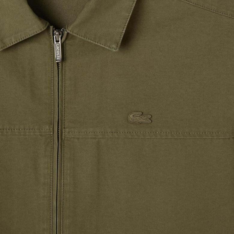 Lacoste Erkek Relaxed Fit Fermuarlı Haki Ceket