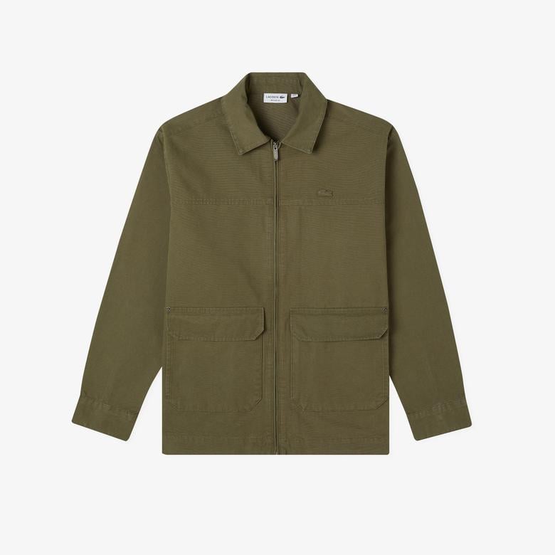 Lacoste Erkek Relaxed Fit Fermuarlı Haki Ceket