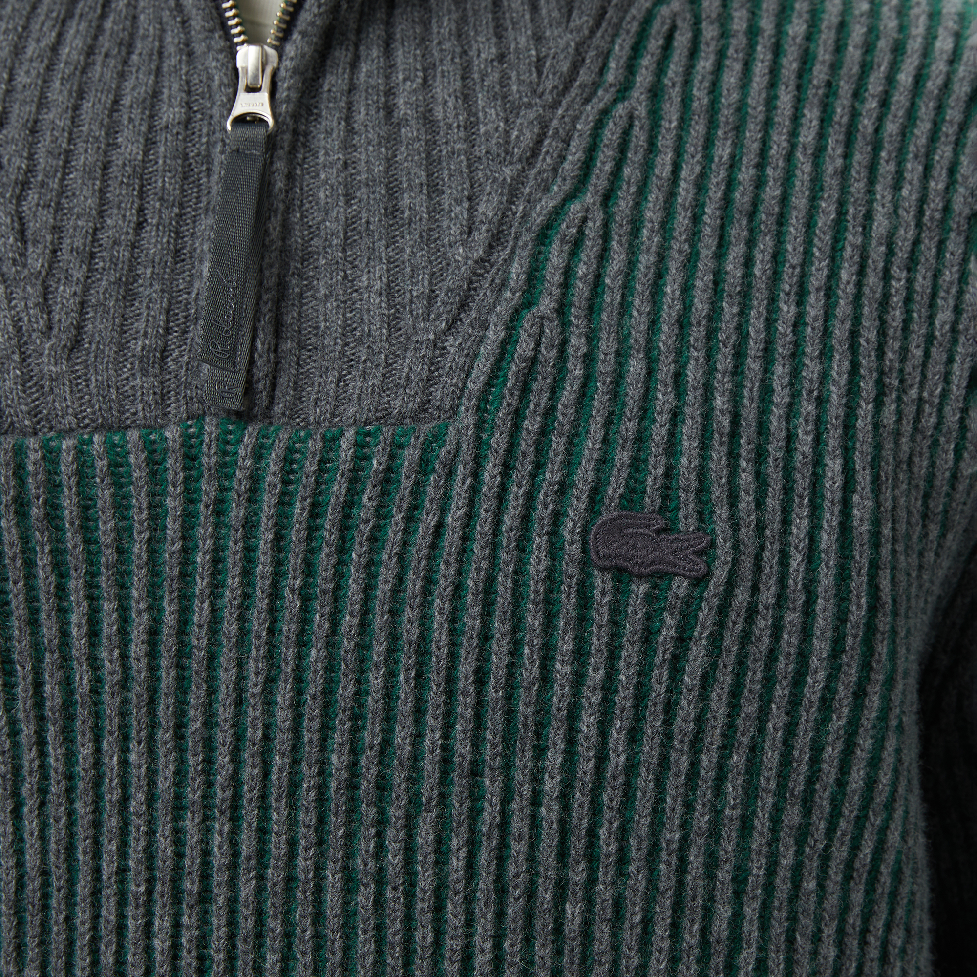 Erkek Classic Fit Polo Yaka Gri Kazak