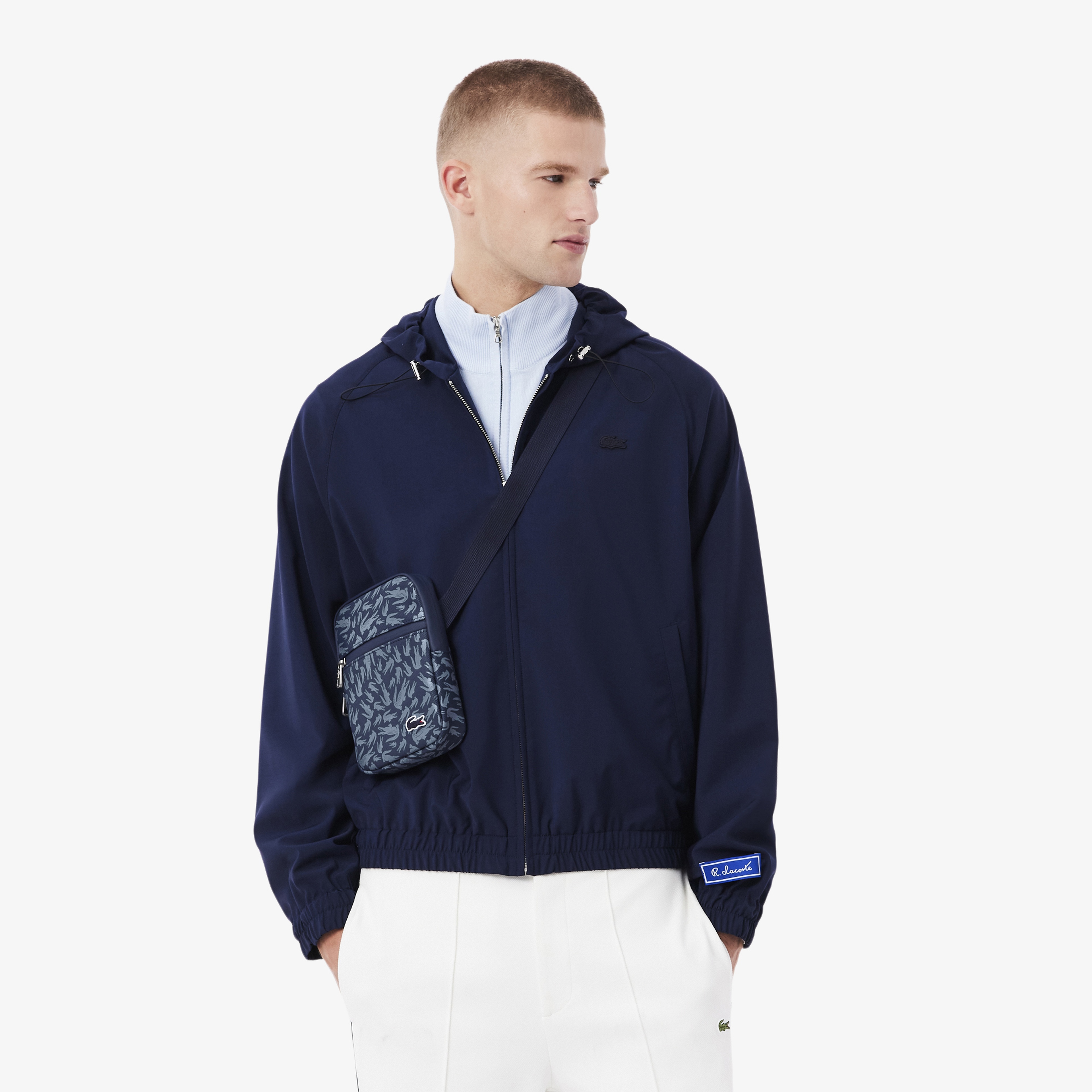 Lacoste LCST Erkek  Desenli Lacivert Postacı Çantası