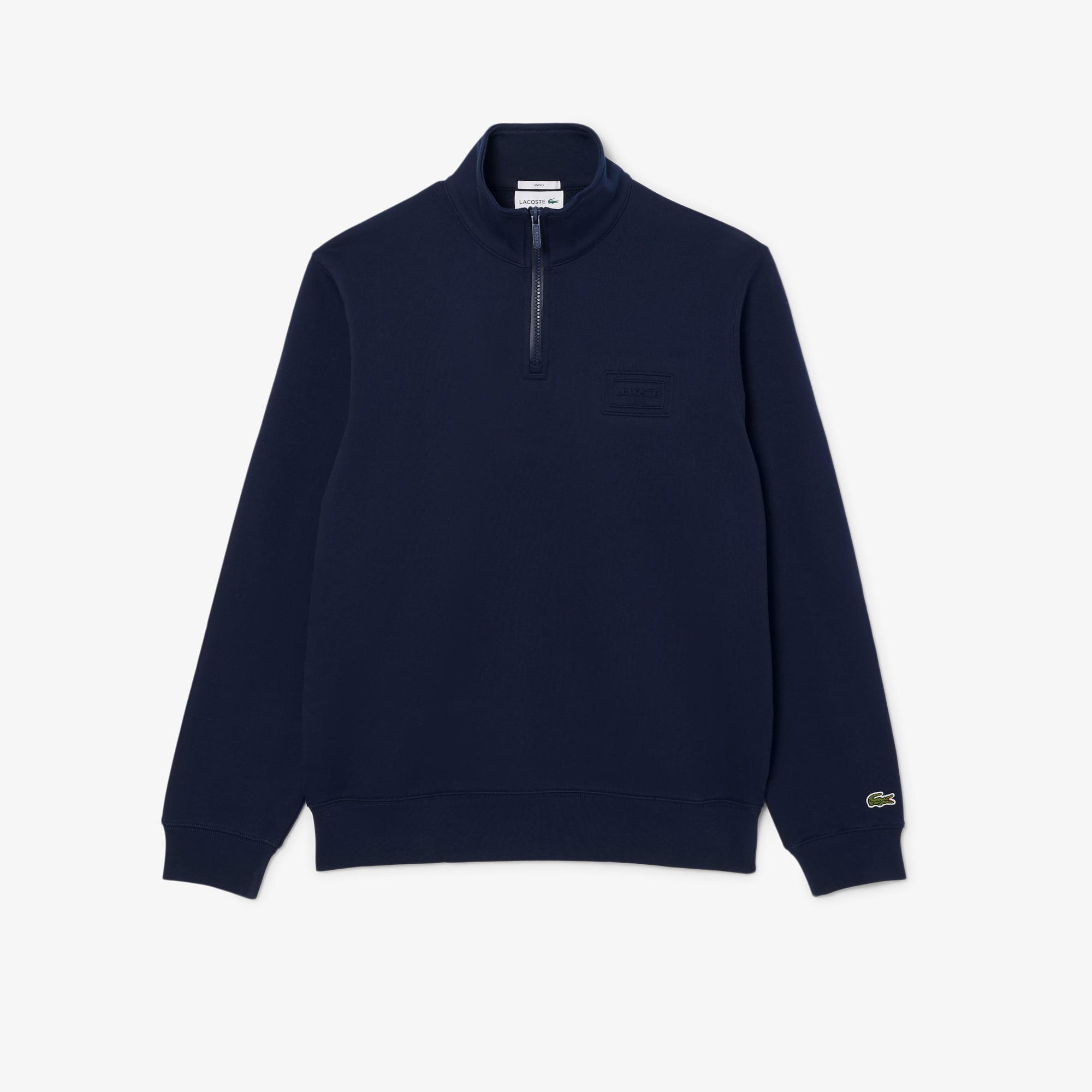 Unisex Classic Fit Yarım Fermuarlı Lacivert Sweatshirt