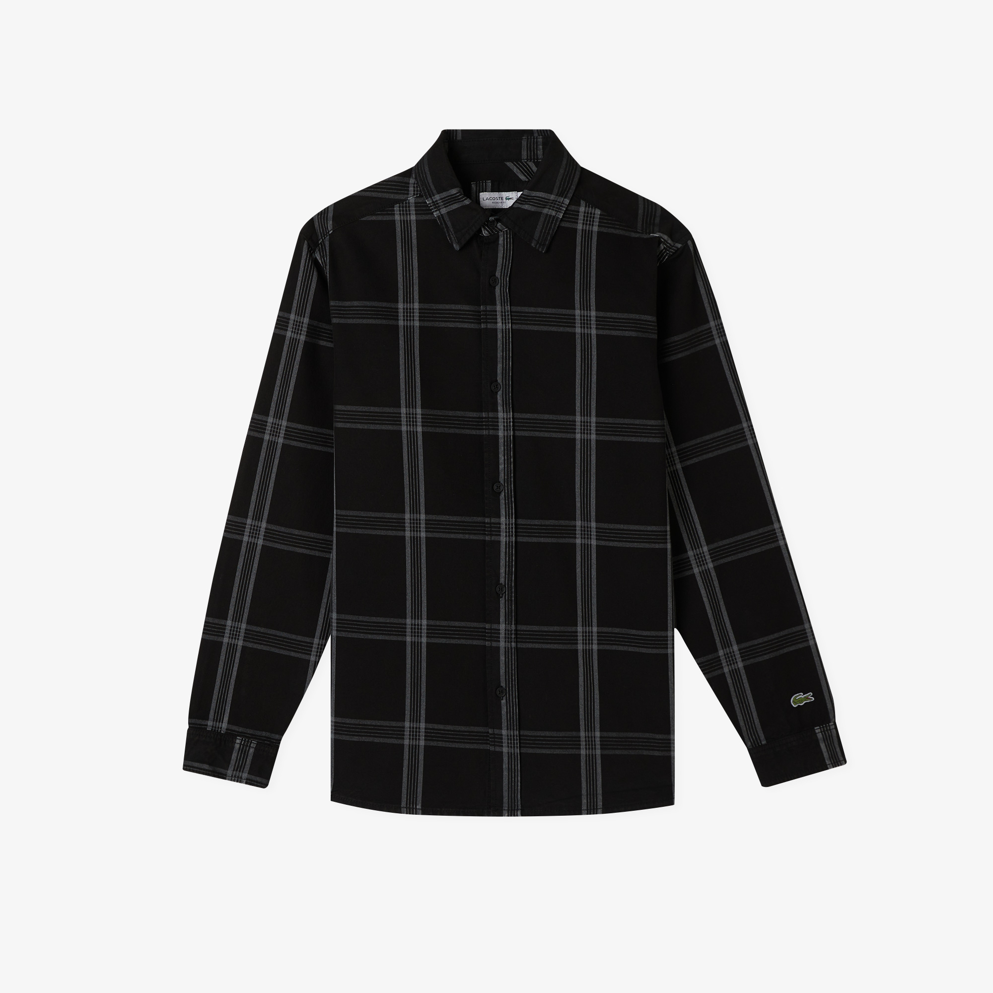 Lacoste Erkek Regular Fit Kareli Siyah Gömlek