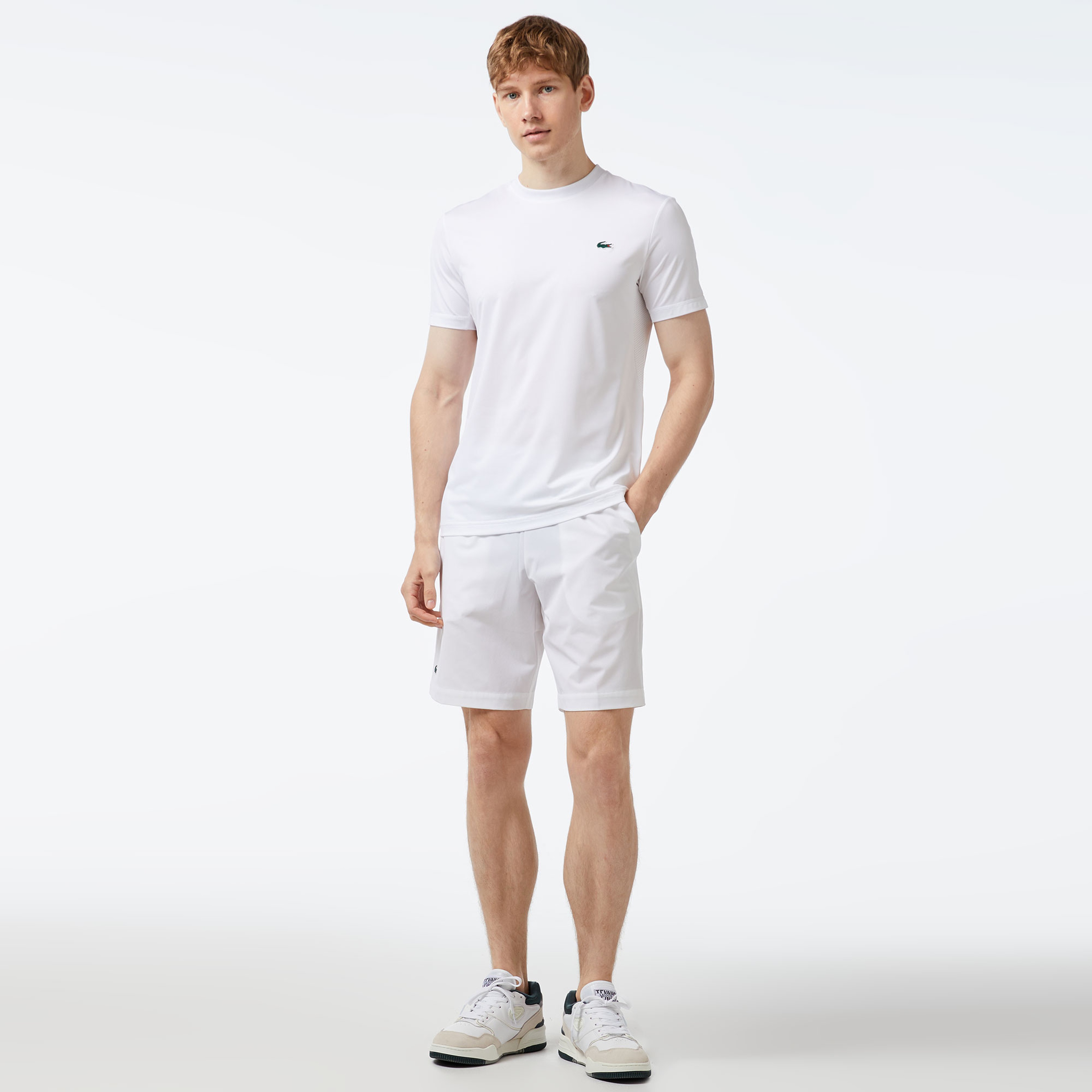 SPORT Erkek Slim Fit Bisiklet Yaka Beyaz T-Shirt