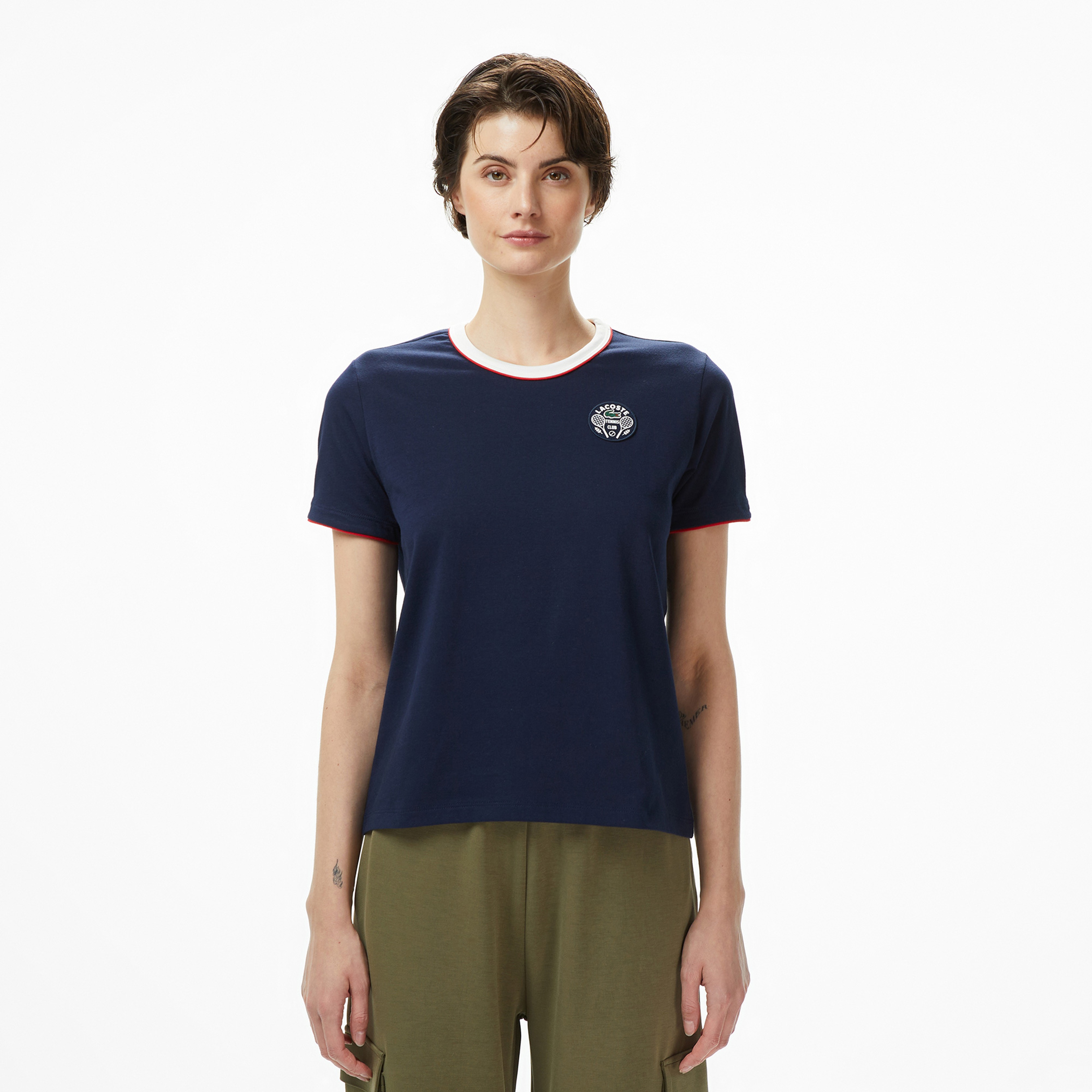 Lacoste Classic Kadın Siyah Tenis T-Shirt