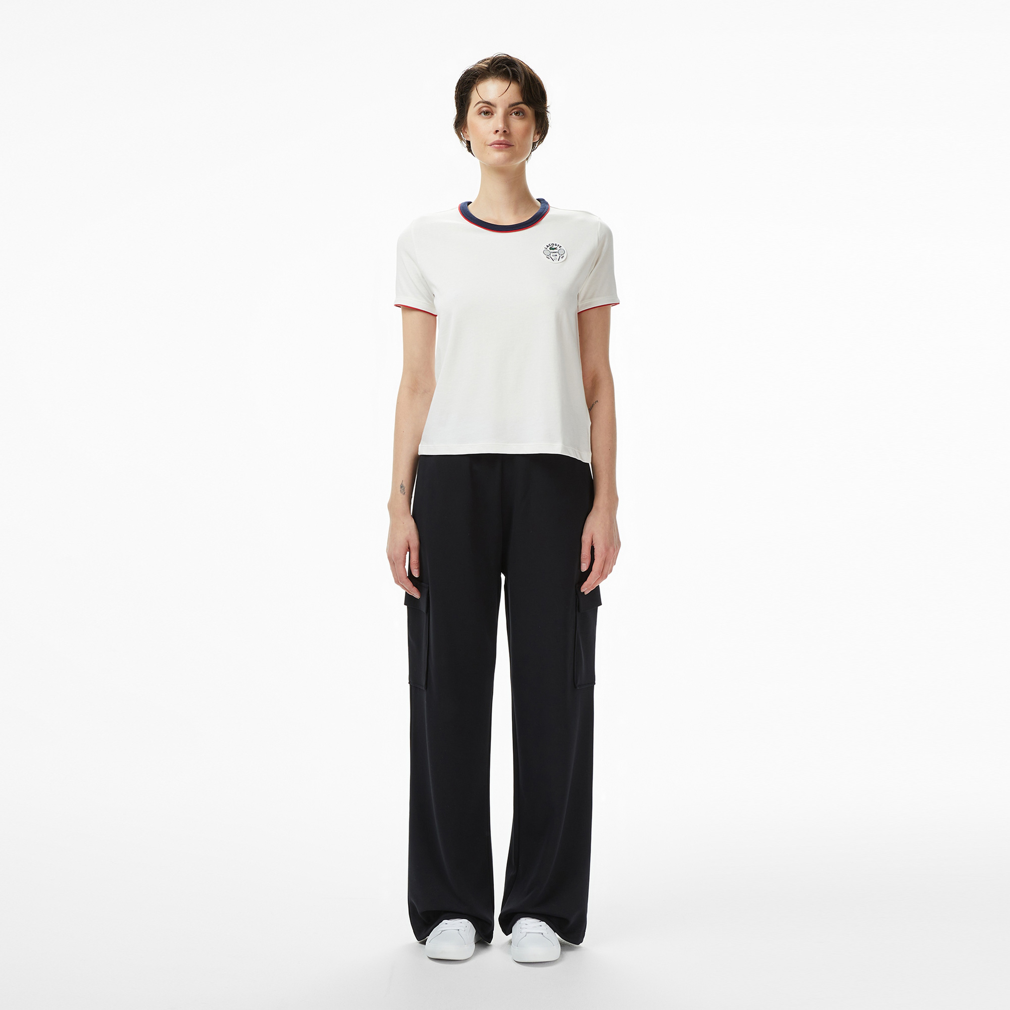 Lacoste Classic Kadın Beyaz Tenis T-Shirt