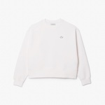 Kadın Oversize Fit Bisiklet Yaka Beyaz Sweatshirt