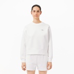 Kadın Oversize Fit Bisiklet Yaka Beyaz Sweatshirt