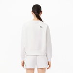 Kadın Oversize Fit Bisiklet Yaka Beyaz Sweatshirt