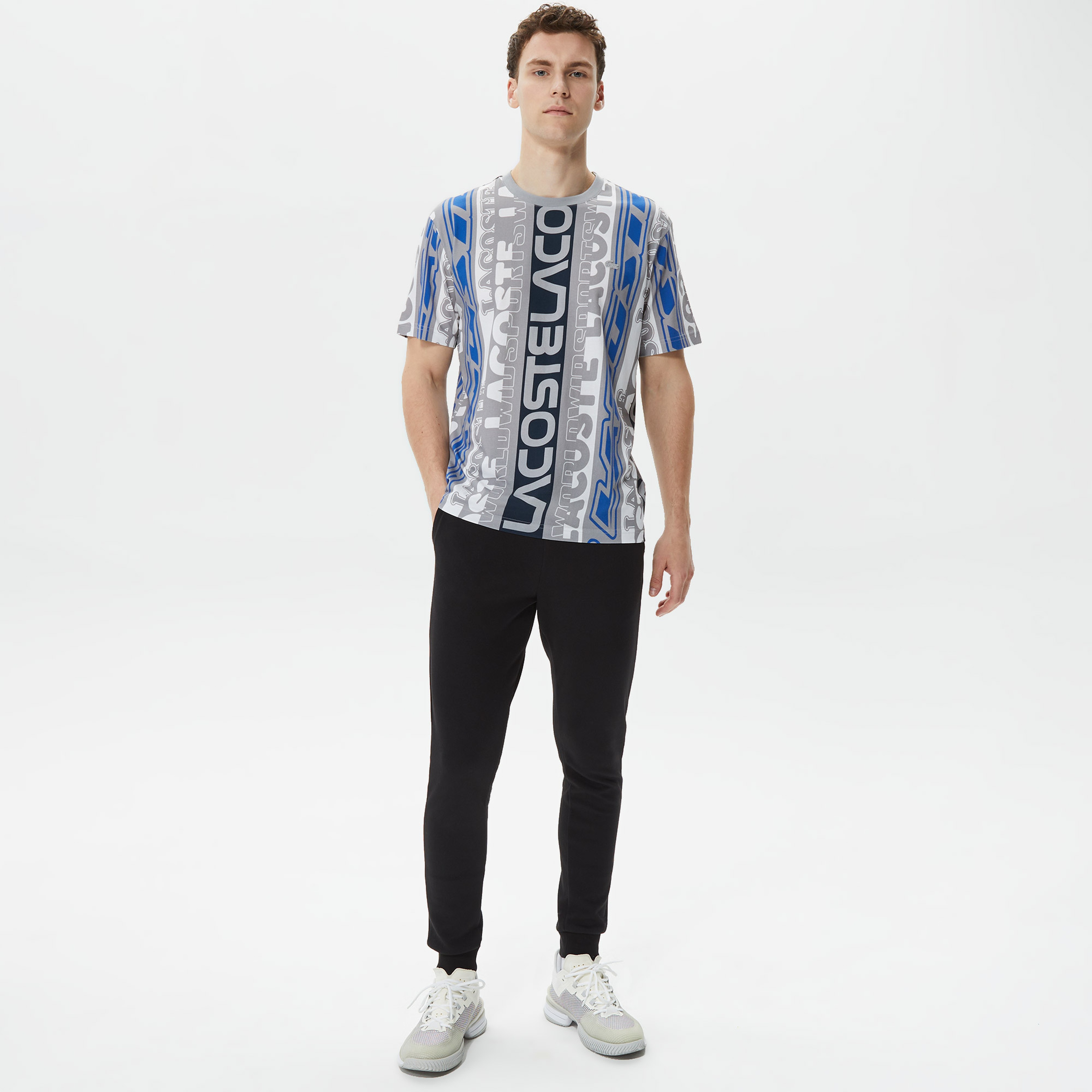 Erkek Regular Fit Bisiklet Yaka Baskılı Gri T-Shirt