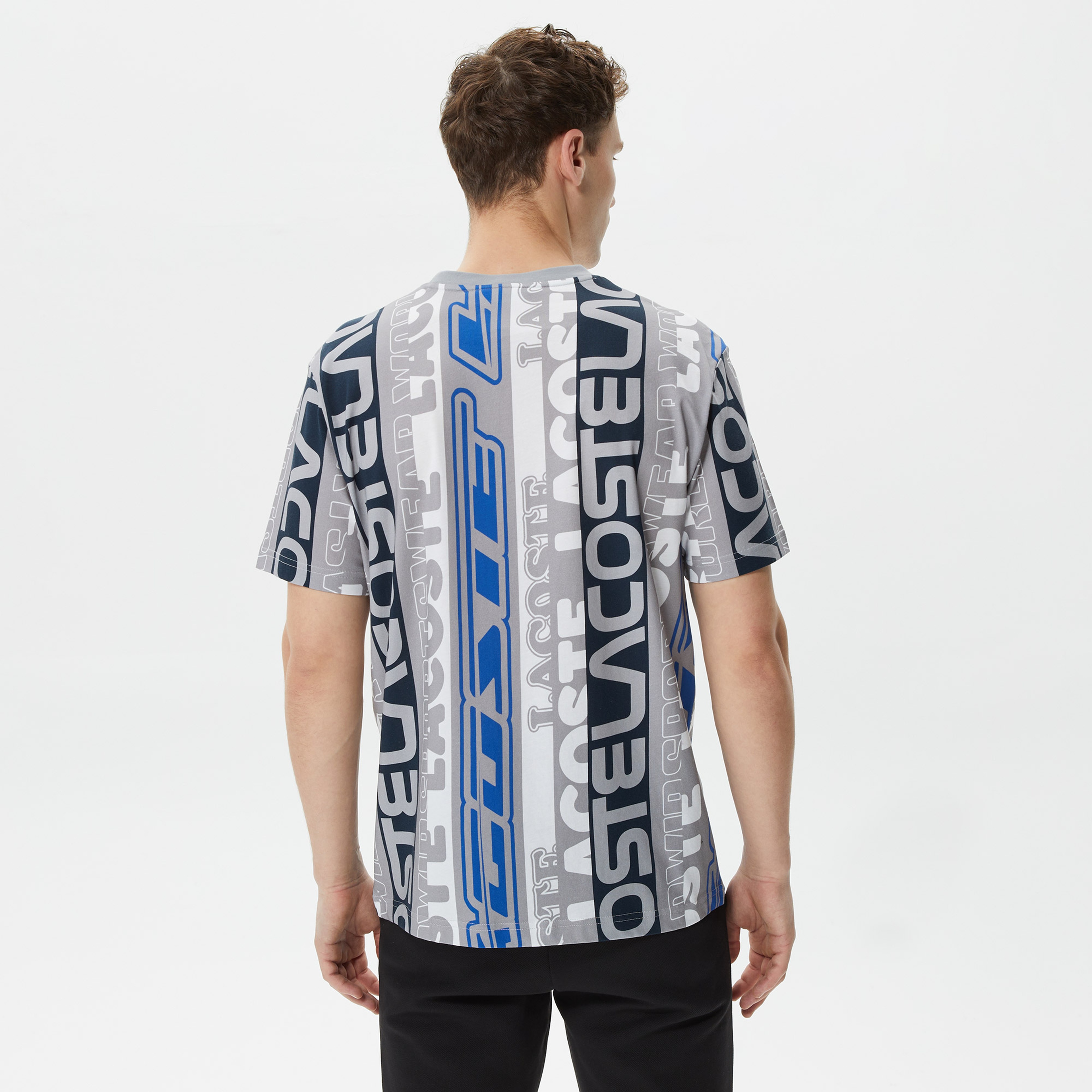 Erkek Regular Fit Bisiklet Yaka Baskılı Gri T-Shirt