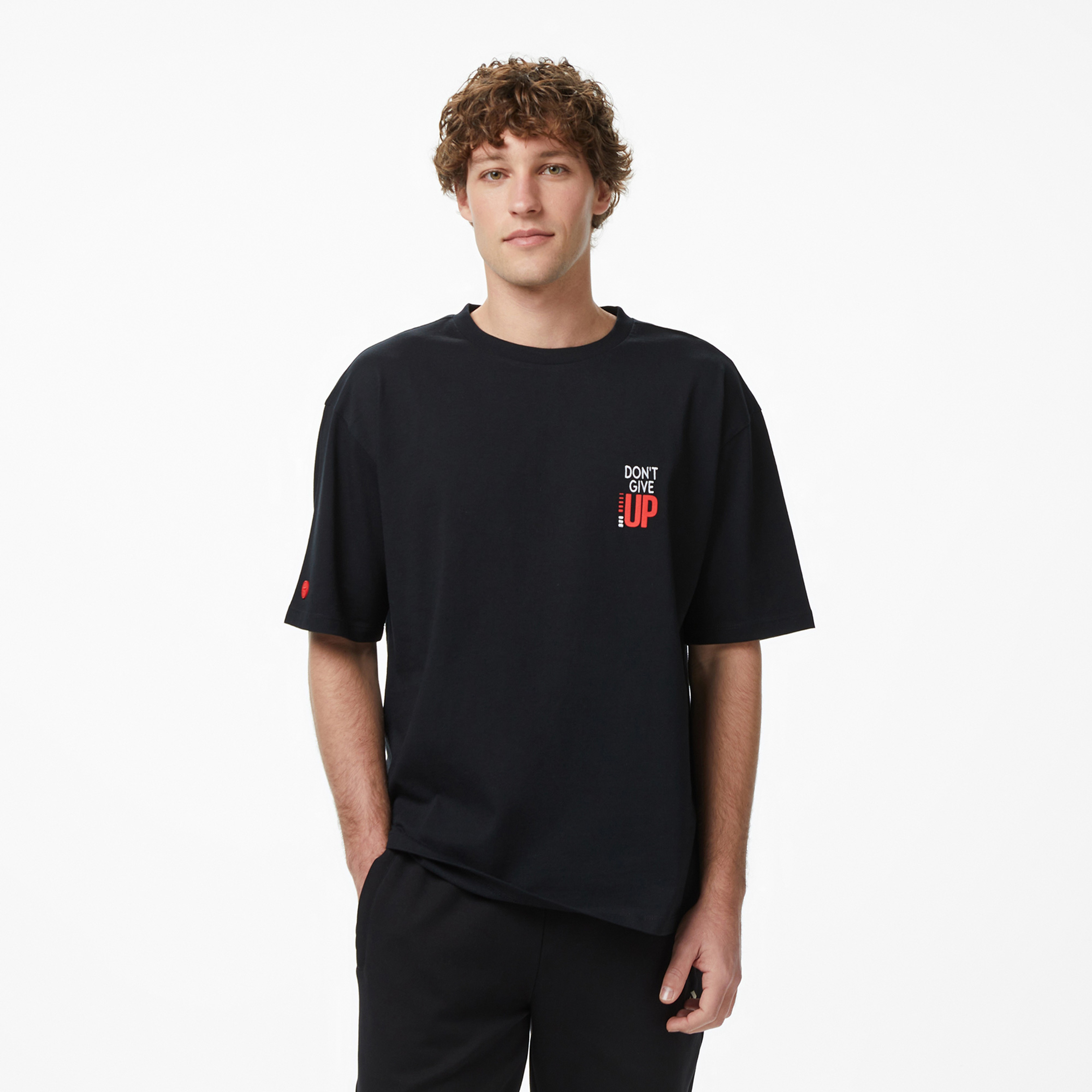 UNITED4 Regular Fit Erkek Siyah T-Shirt