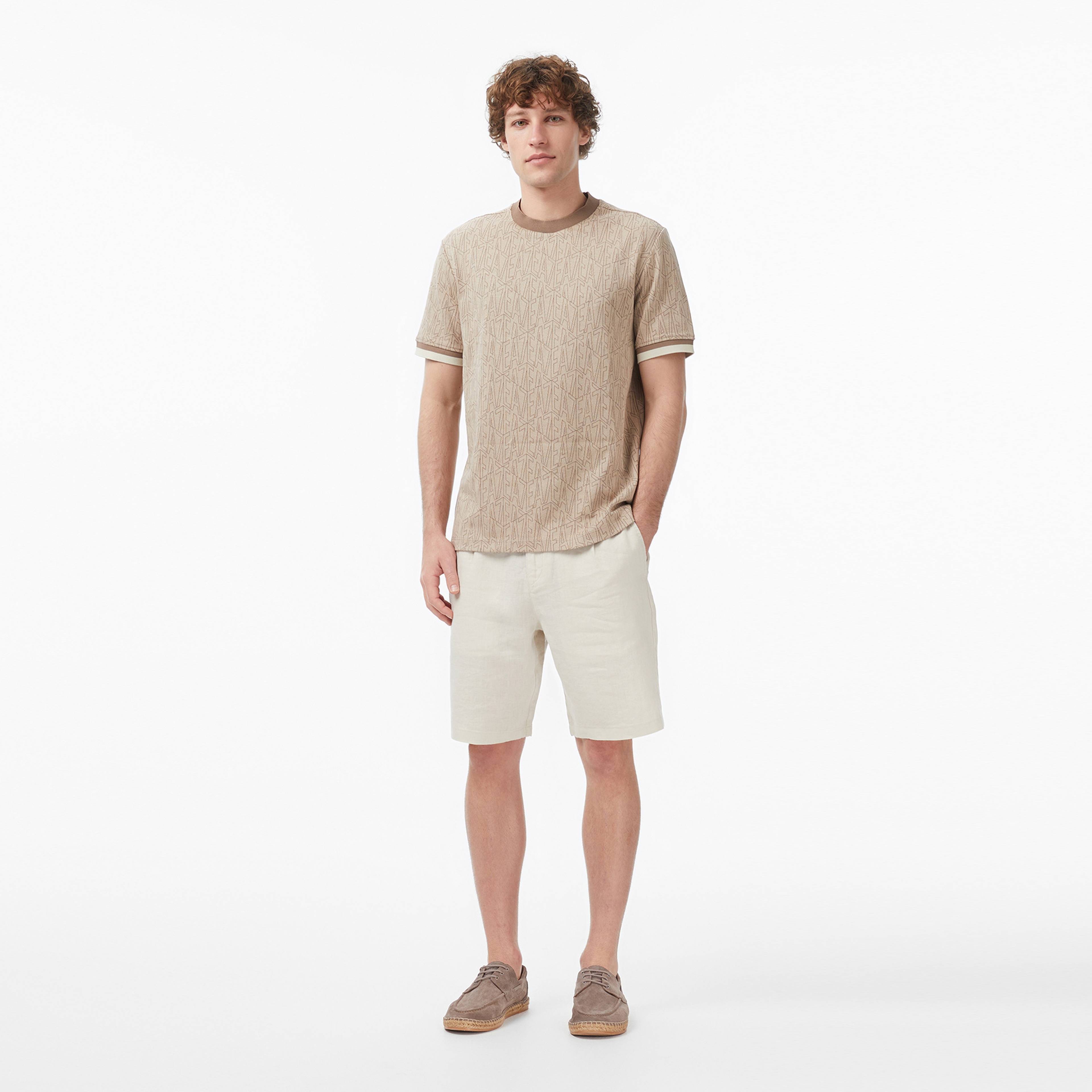 EA7 Erkek Gri Bisiklet Yaka T-Shirt