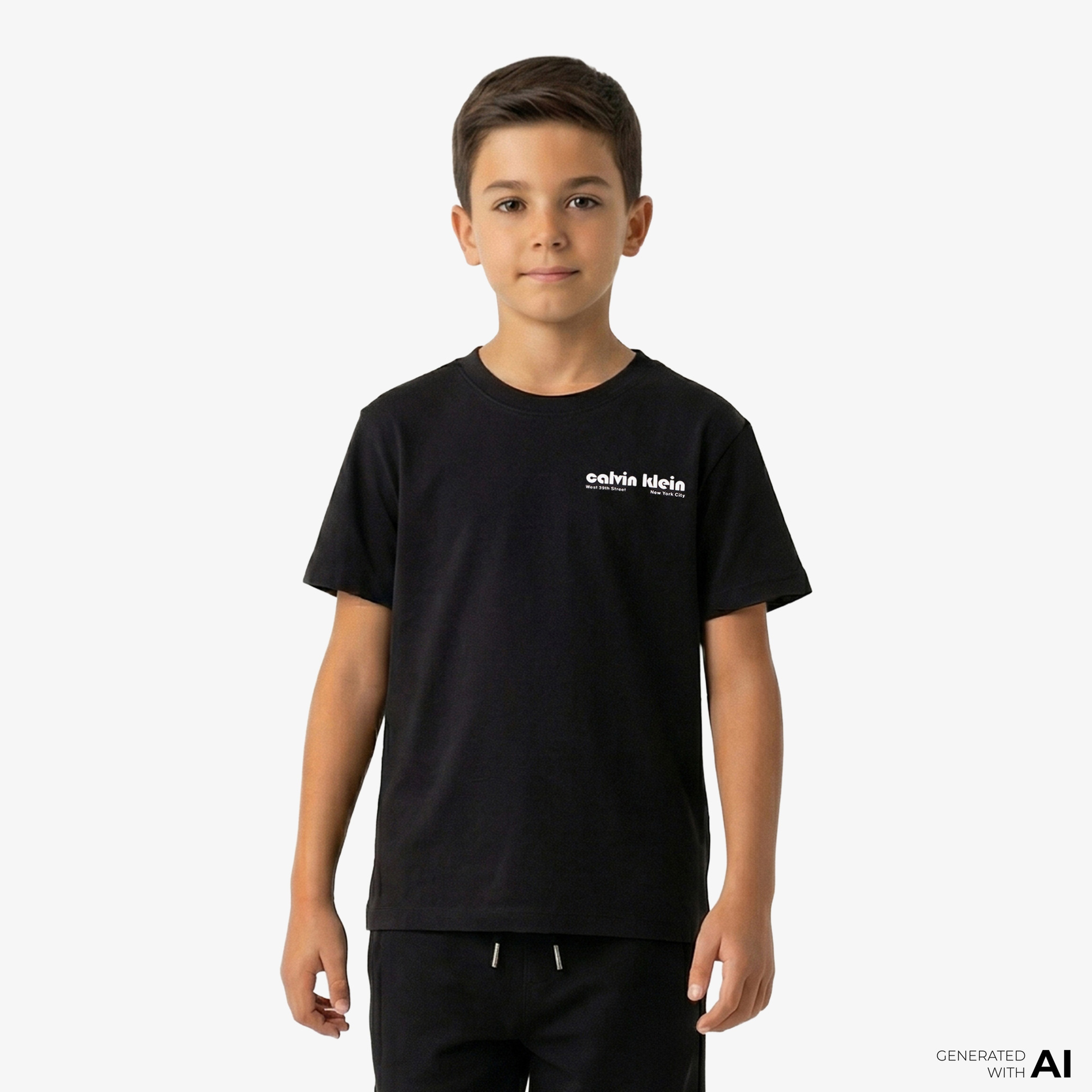 Calvin Klein Backprint Relaxed Çocuk Siyah T-Shirt