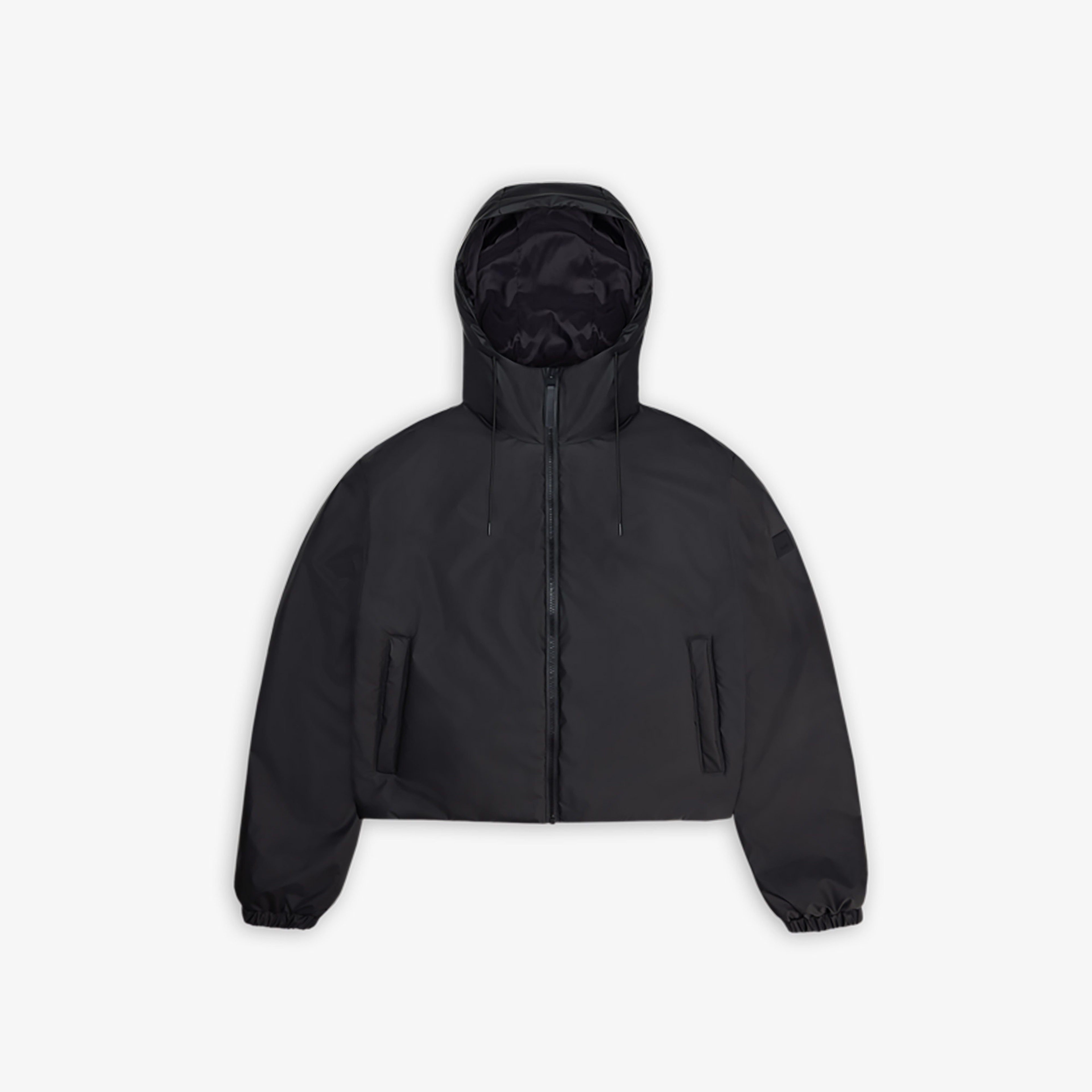 Rains Lohja Short Insulated Jacket W3T1 Unisex Siyah Yağmurluk